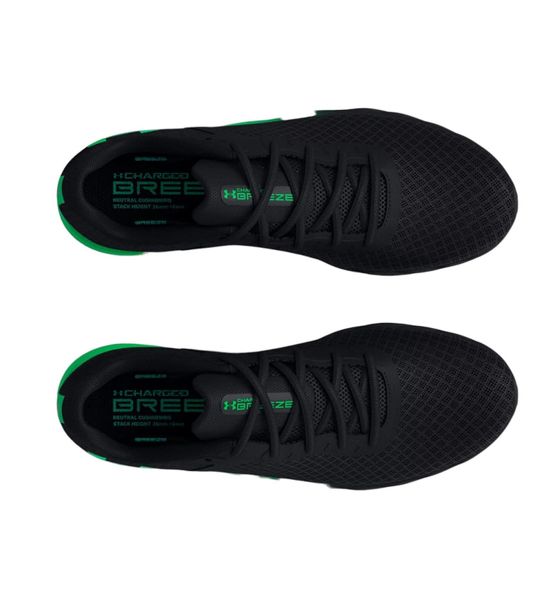 Under Armour UA Charged Breeze Running Shoes - Black / Green - ViaductClothing -  -  