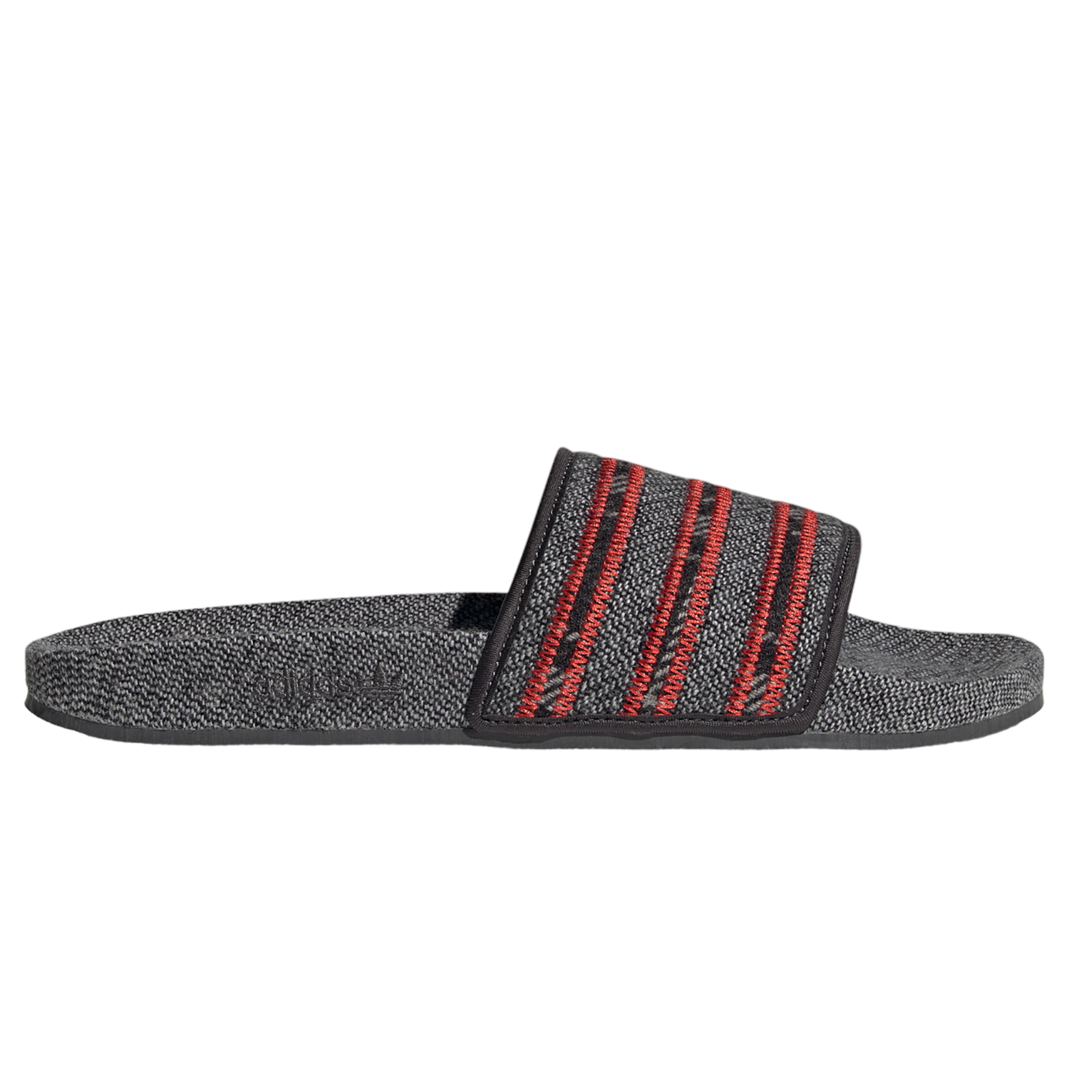 adidas Originals Adilette Textile Slides - Vivid Red / Grey - ViaductClothing -  -  