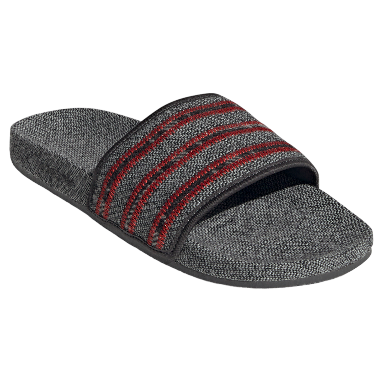 adidas Originals Adilette Textile Slides - Vivid Red / Grey - ViaductClothing -  -  