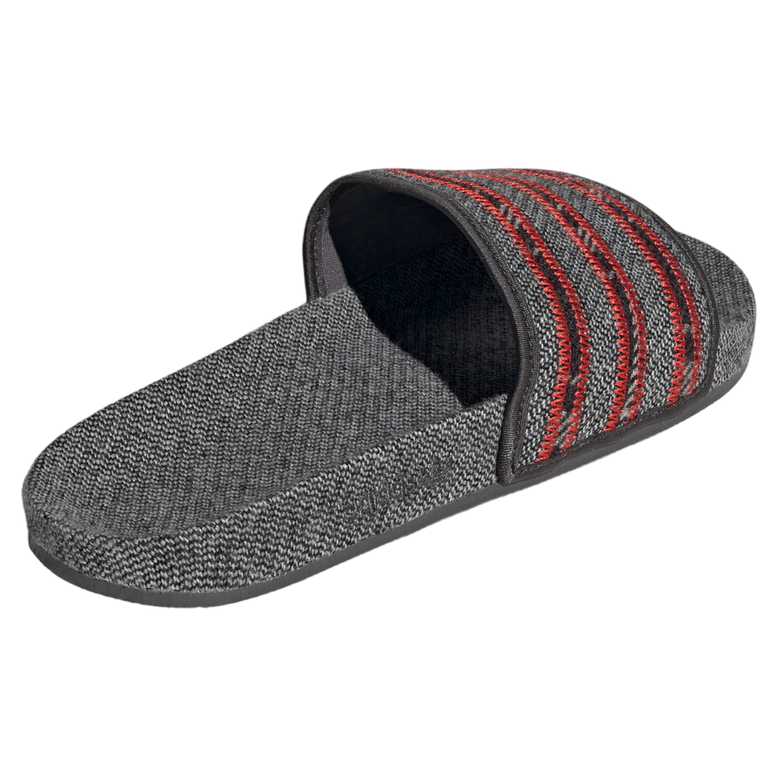 adidas Originals Adilette Textile Slides - Vivid Red / Grey - ViaductClothing -  -  