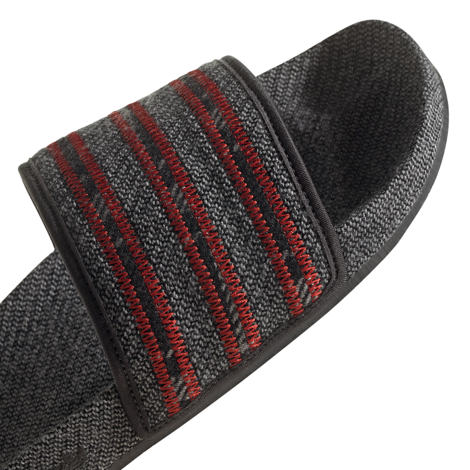 adidas Originals Adilette Textile Slides - Vivid Red / Grey - ViaductClothing -  -  
