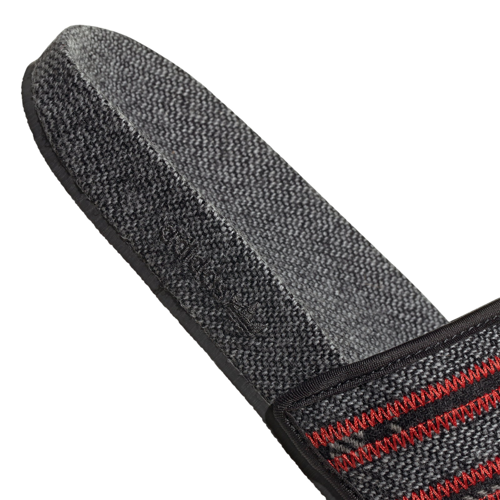 adidas Originals Adilette Textile Slides - Vivid Red / Grey - ViaductClothing -  -  