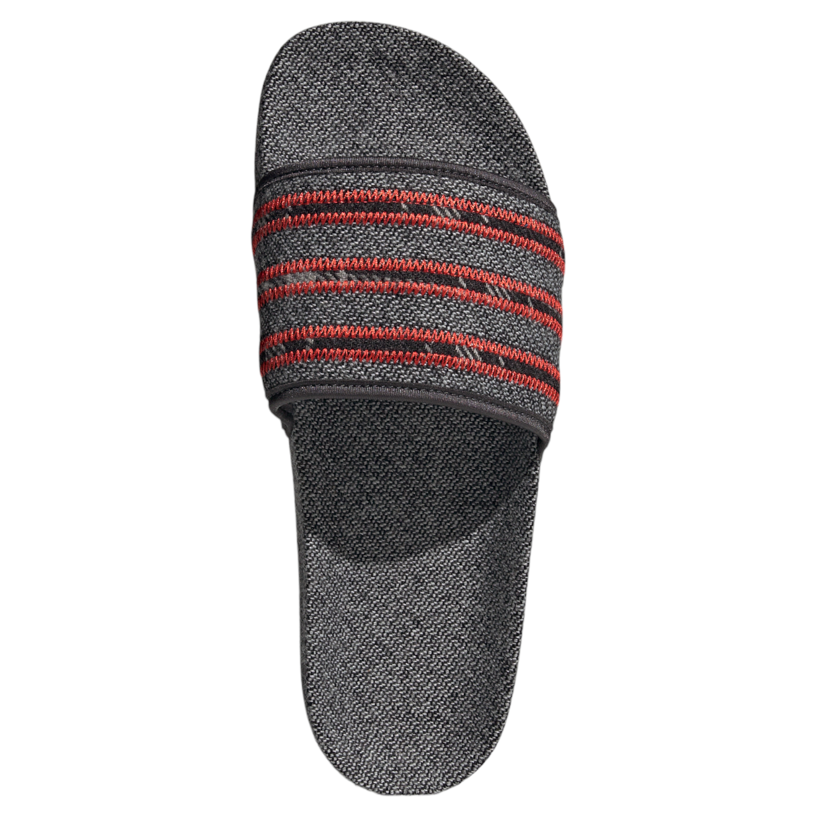 adidas Originals Adilette Textile Slides - Vivid Red / Grey - ViaductClothing -  -  