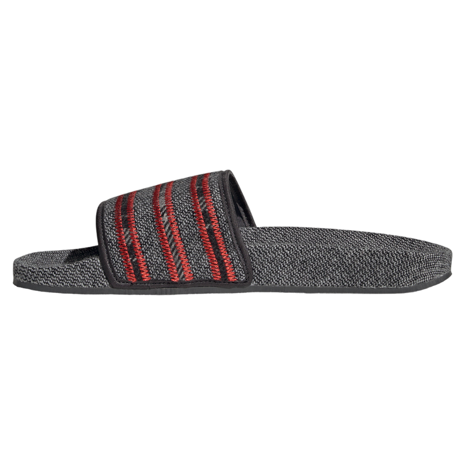 adidas Originals Adilette Textile Slides - Vivid Red / Grey - ViaductClothing -  -  