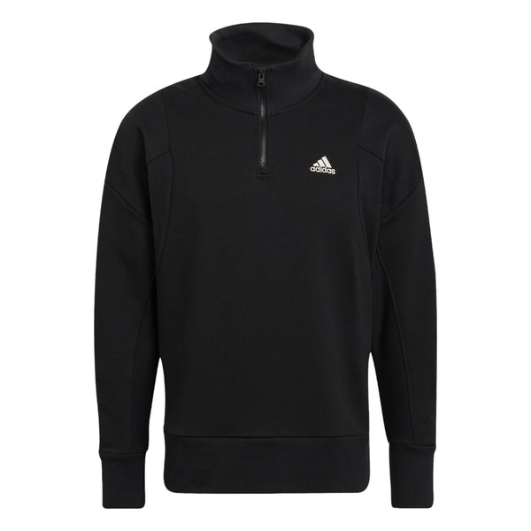 adidas Studio Lounge Fleece Half-Zip Sweatshirt - Black