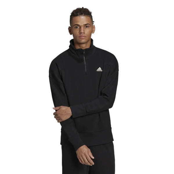 adidas Studio Lounge Fleece Half-Zip Sweatshirt - Black