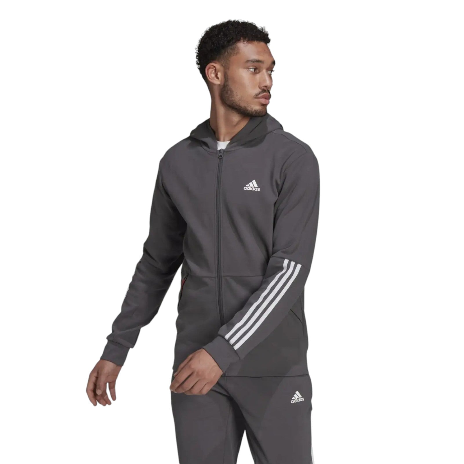adidas Aeroready Motion Sport Full Zip Hoodie - Grey