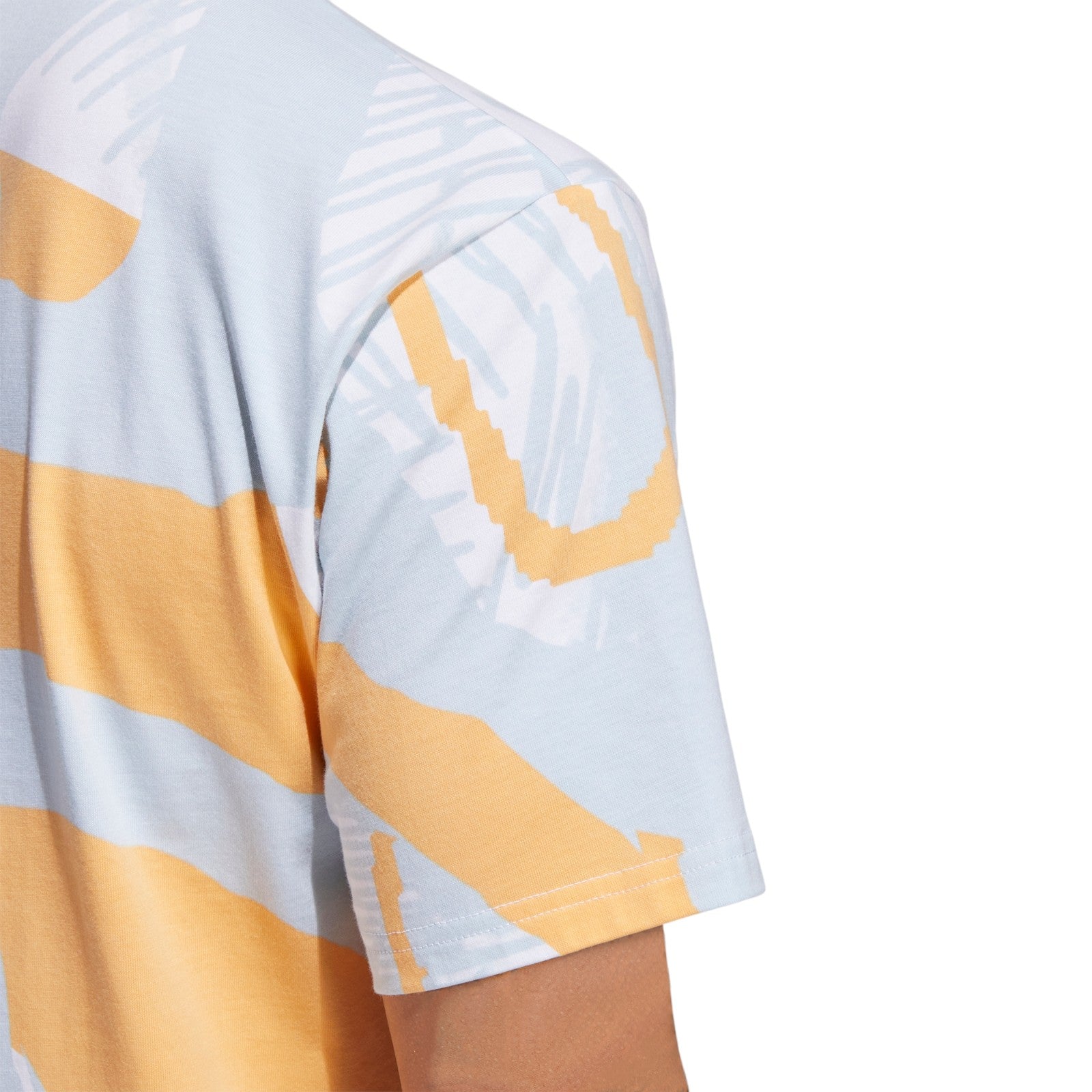 adidas Originals Adiplay Allover Print Short Sleeve Tee - Multi White / Orange Rush