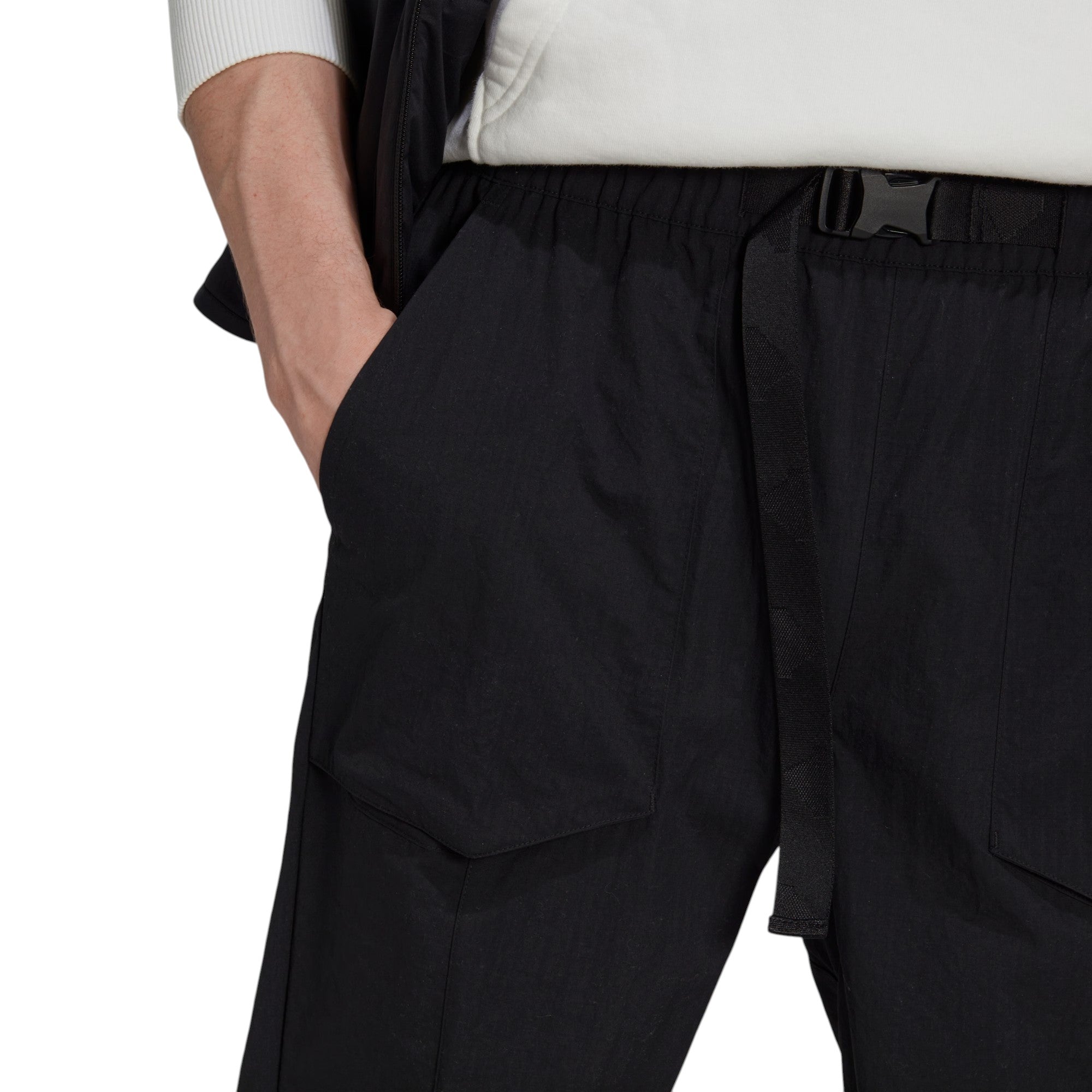 adidas Men's Cargo Track Pants Nylon Joggers - Black