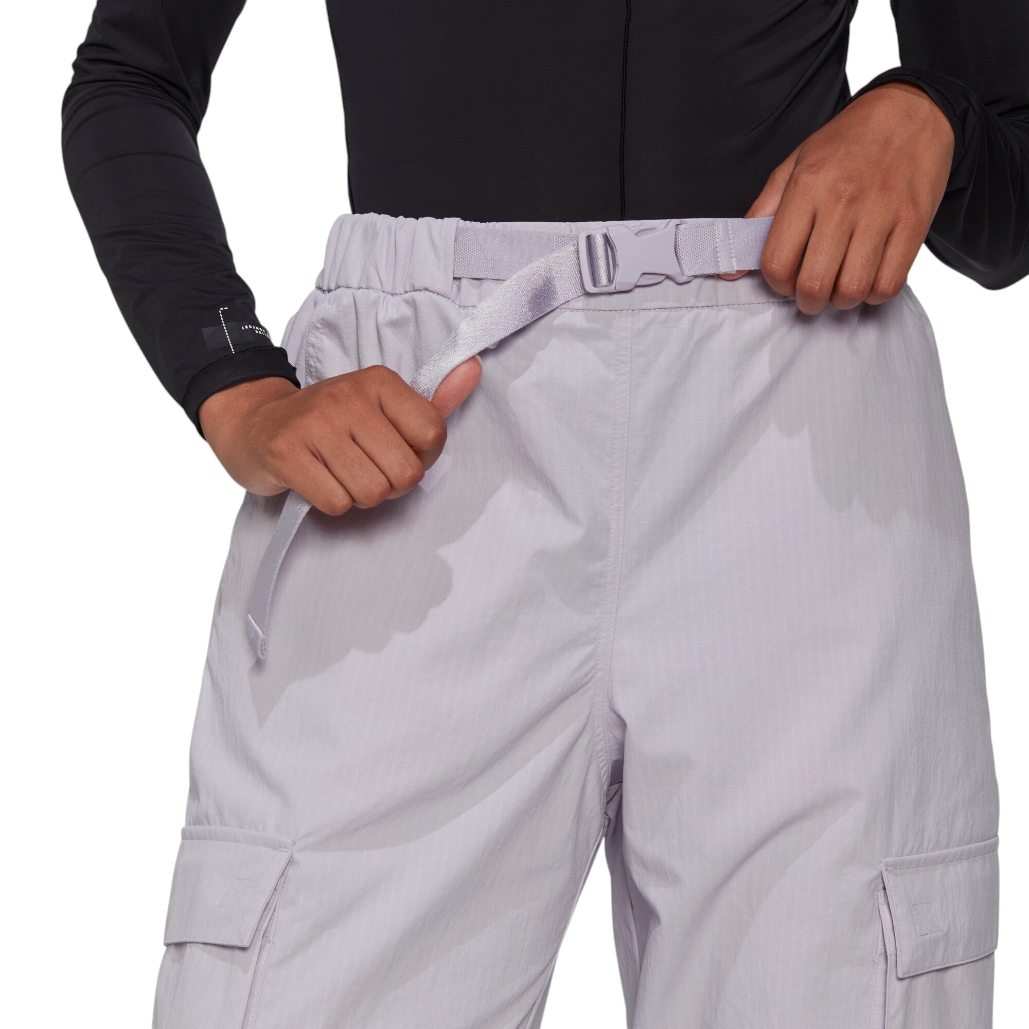 adidas Womens Training Future Lounge Rubber Logo Cargo Pants - Purple