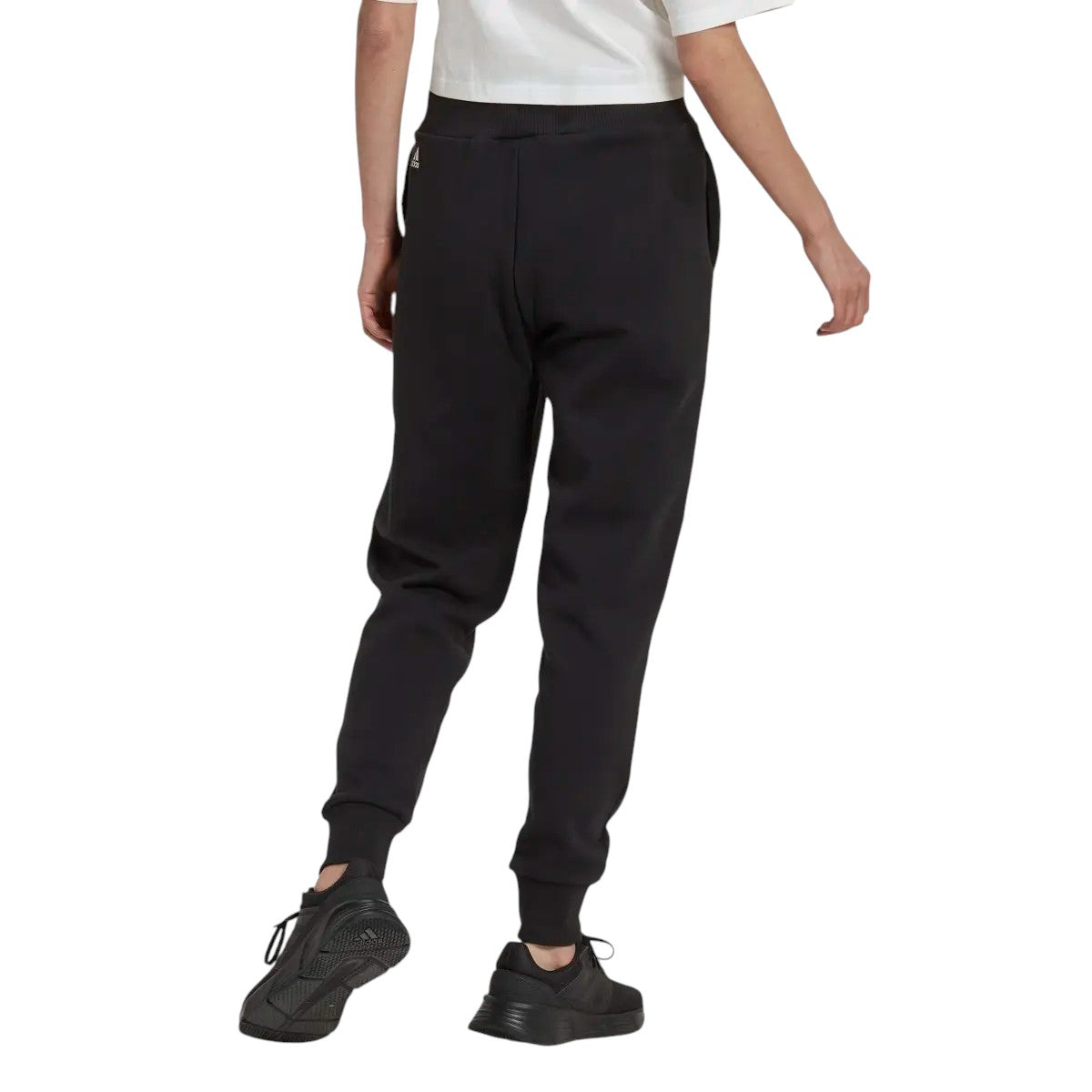 adidas Womens Essentials Multi-Colored Logo Joggers - Black