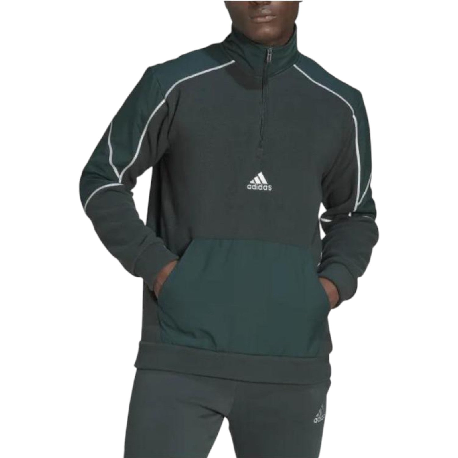 adidas Reflect-in-the-Dark Polar Fleece 1/4-Zip Top - Shadow Green