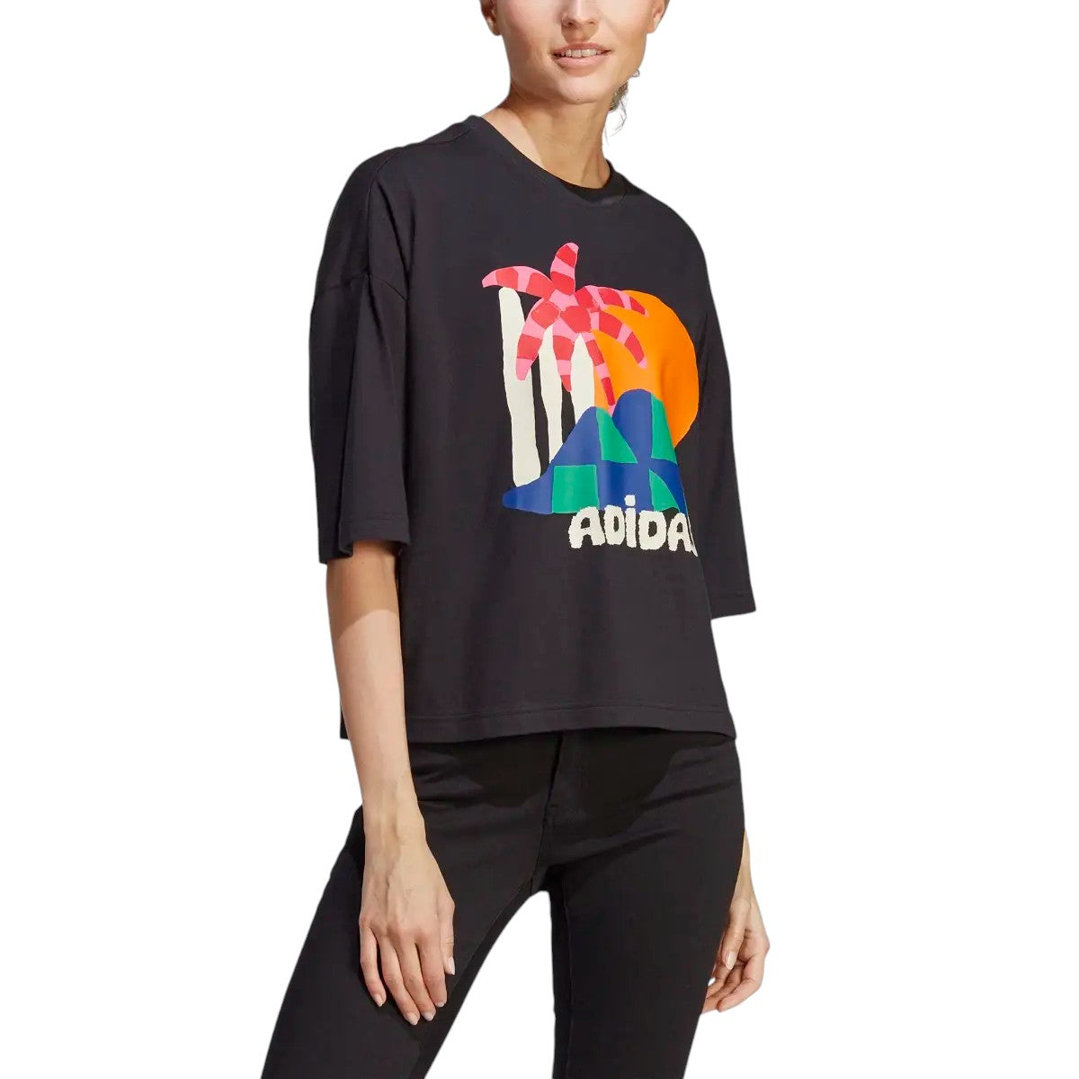 adidas x FARM Womens Rio Graphic Tee - Black