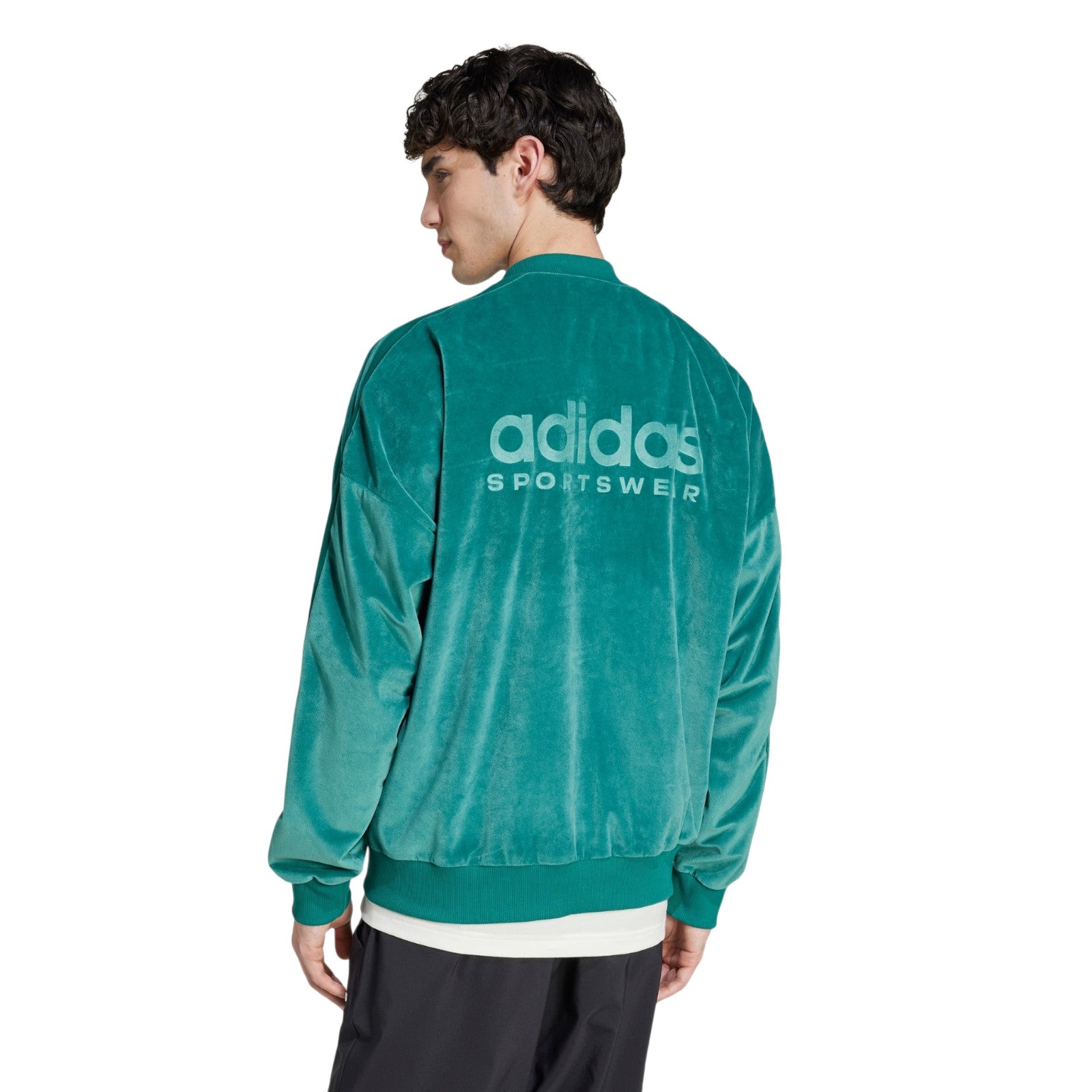 adidas Originals Men's House of Tiro Velour Bomber Jacket - Green
