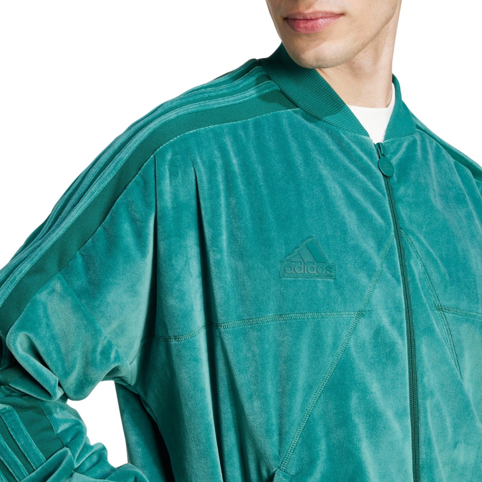 adidas Originals Men's House of Tiro Velour Bomber Jacket - Green