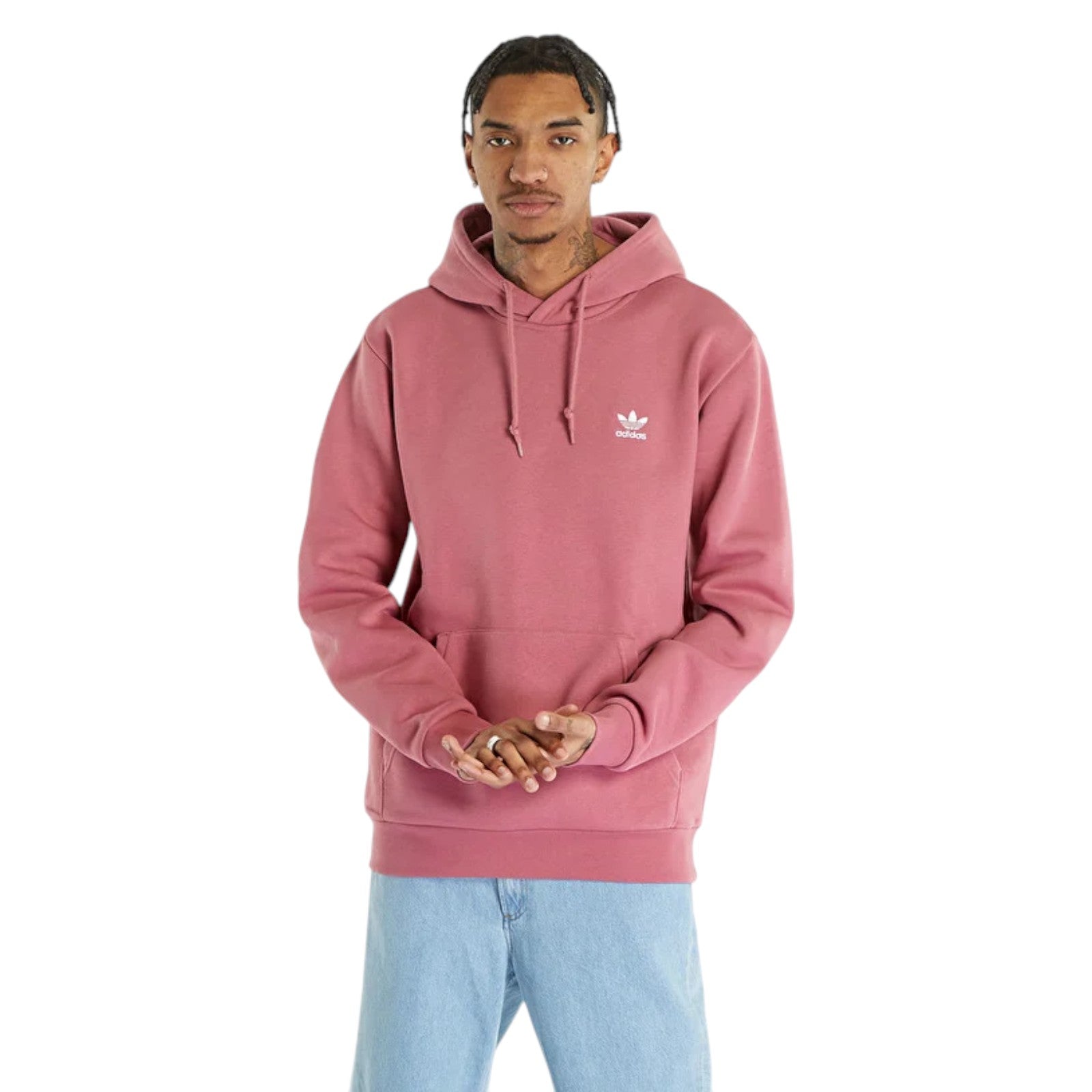adidas Originals Men's Trefoil Essentials Hoodie - Pink