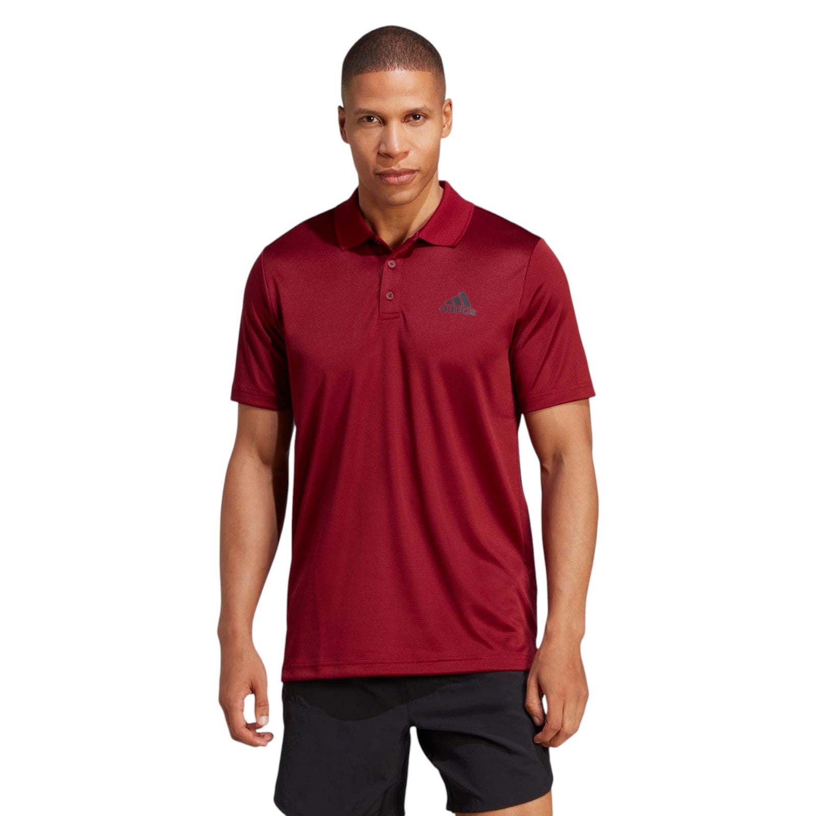 adidas Men's Designed to Move 3-Stripes Polo Shirt - Burgundy