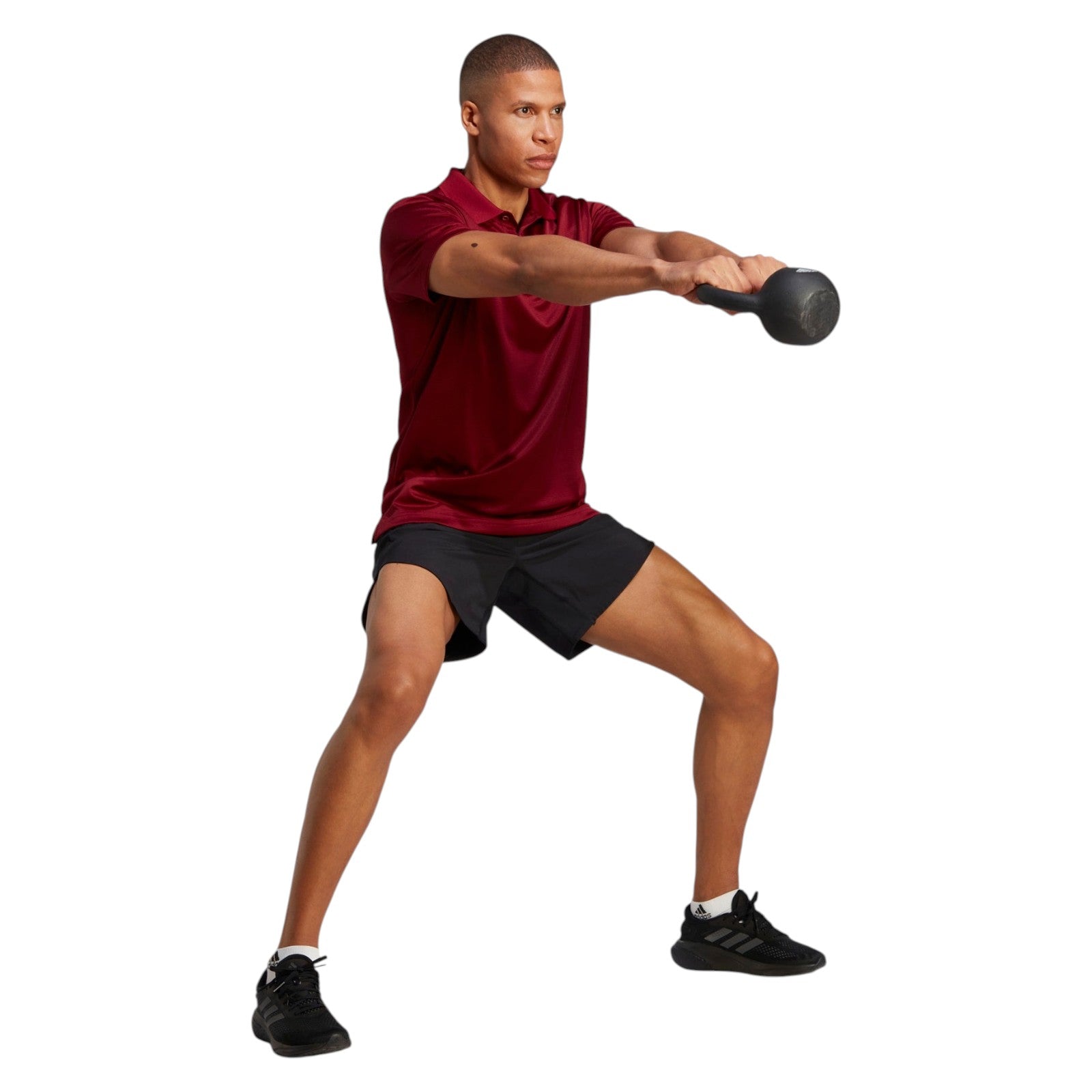 adidas Men's Designed to Move 3-Stripes Polo Shirt - Burgundy