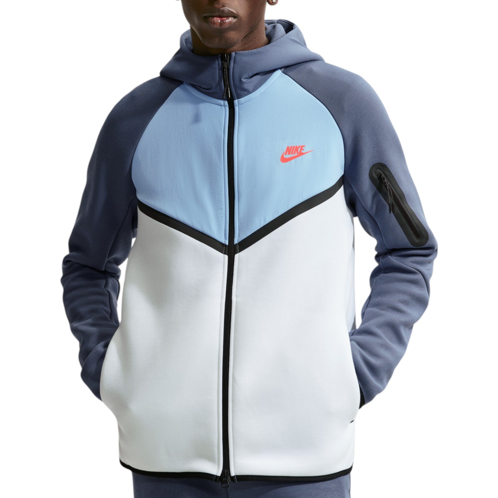 Nike Tech Men's Fleece Windrunner Full-Zip Jacket - White / Blue
