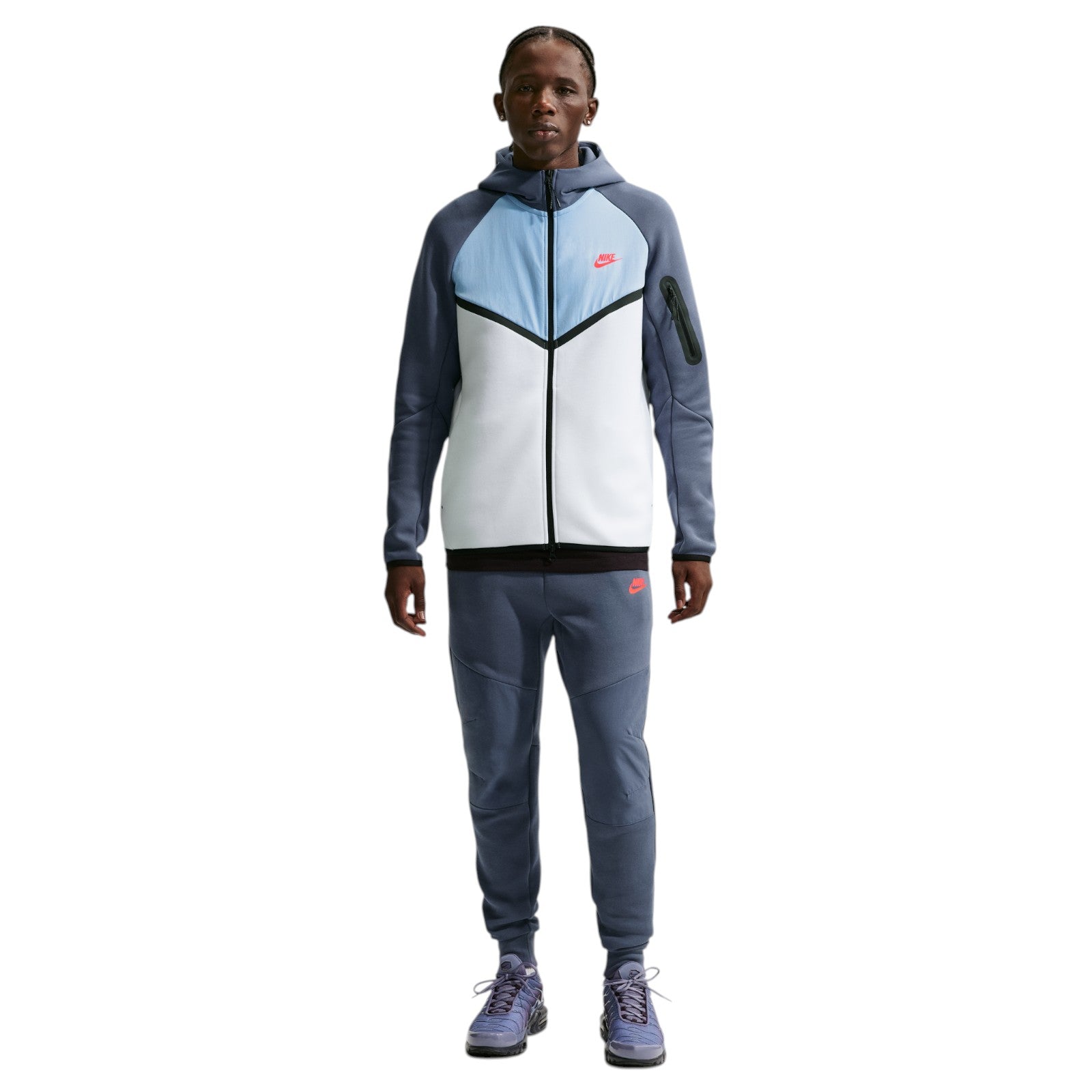 Nike Tech Men's Fleece Windrunner Full-Zip Jacket - White / Blue