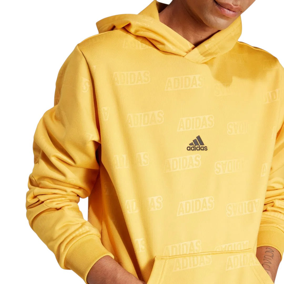 adidas Embossed Polar Fleece Hoodie - Yellow
