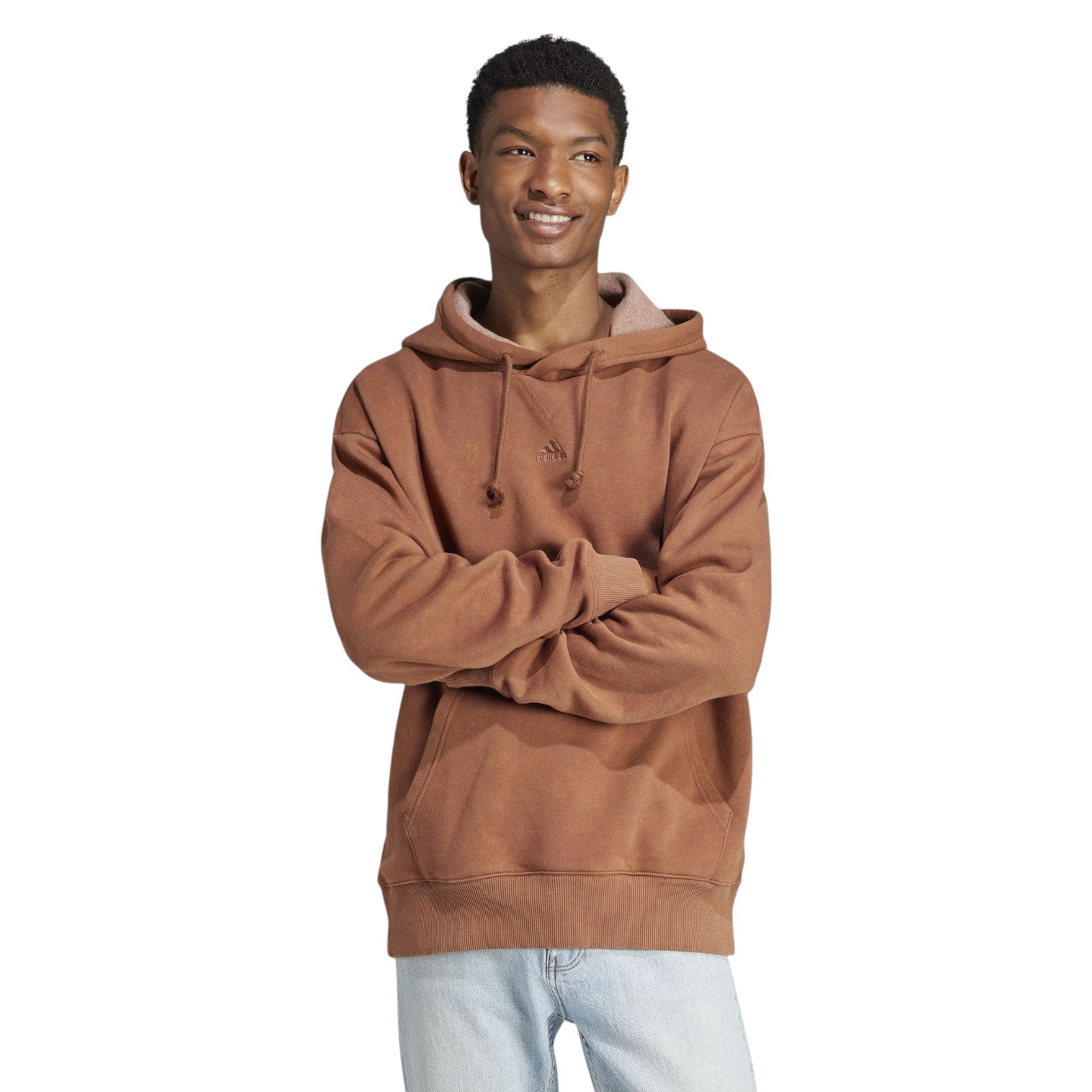 adidas ALL SZN Garment-Wash Hoodie - Brown