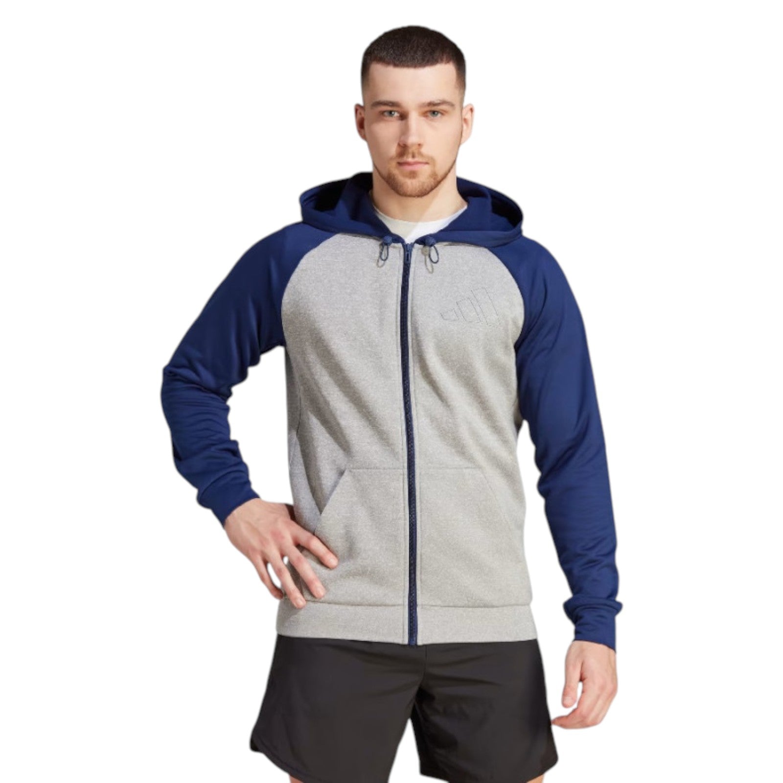 adidas Men's Game and Go Full-Zip Hoodie - Medium Grey Heather