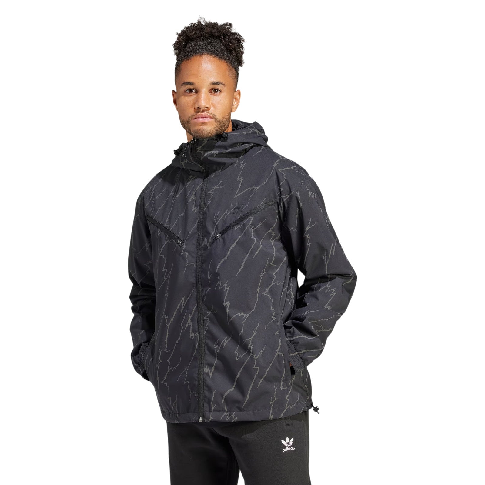 adidas Originals Montreal Allover Print Windbreaker - Black