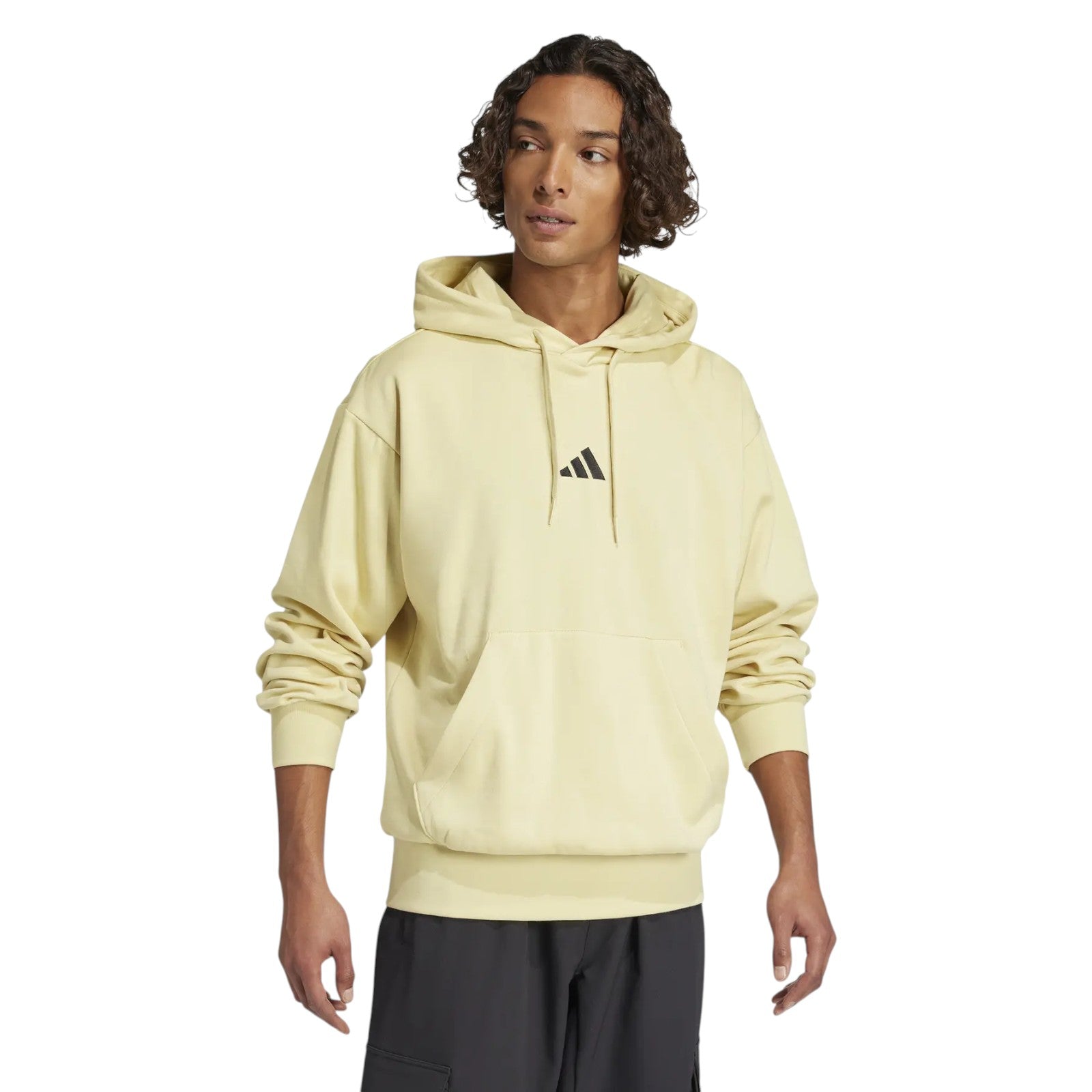 adidas Men's Essentials Feelcozy Fleece Hoodie - Yellow