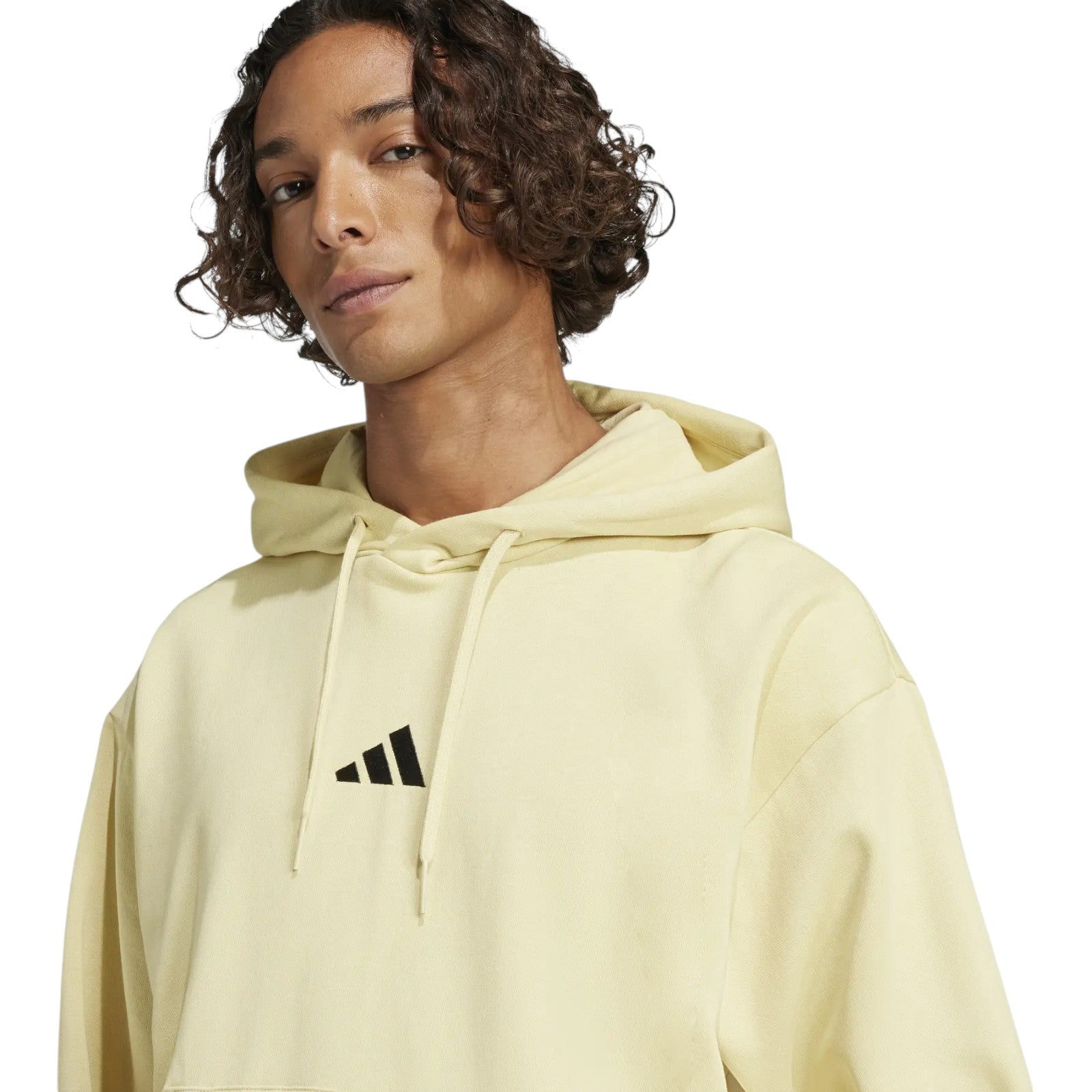 adidas Men's Essentials Feelcozy Fleece Hoodie - Yellow