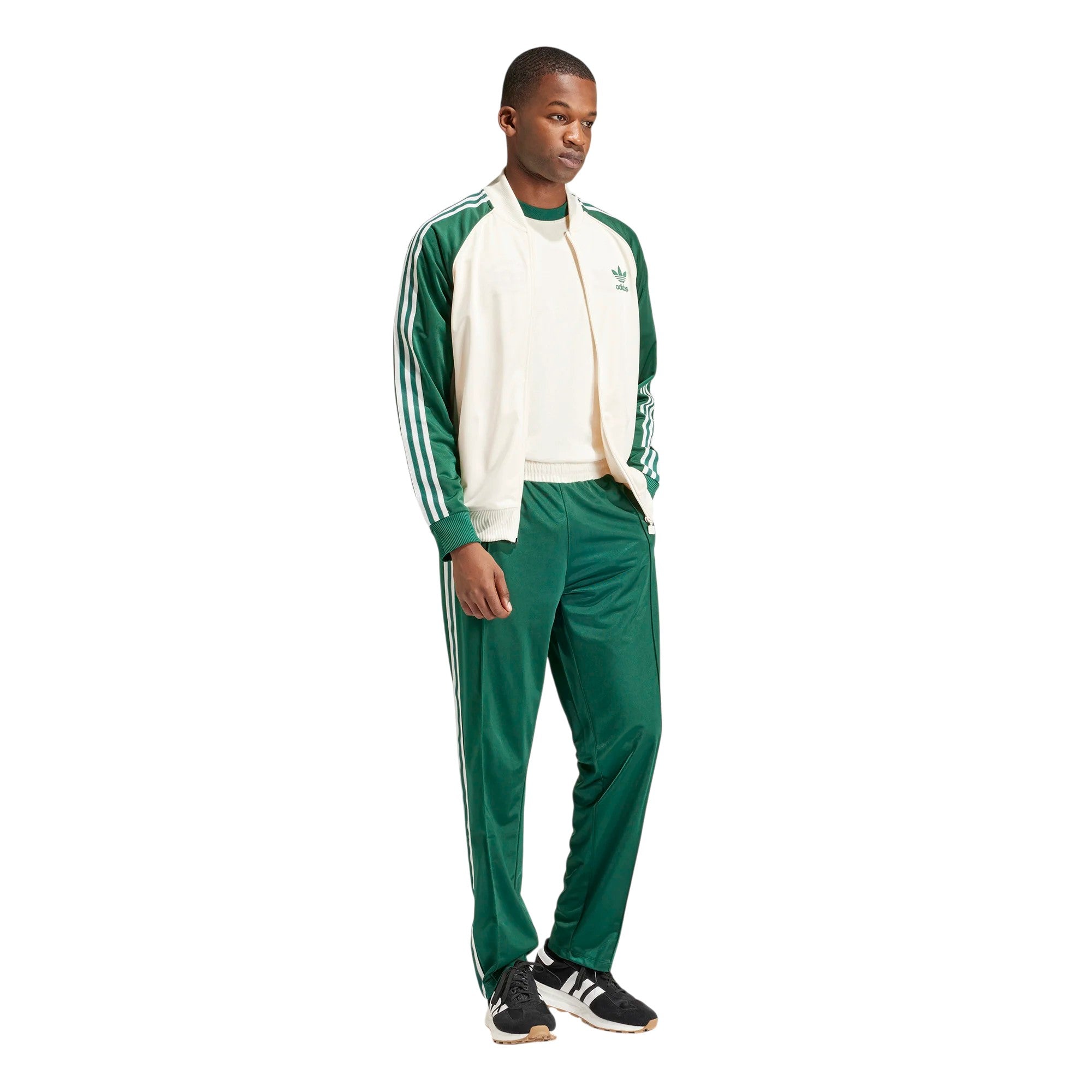 adidas Originals Men's SST Superstar Track Top - Wonder White / Collegiate Green