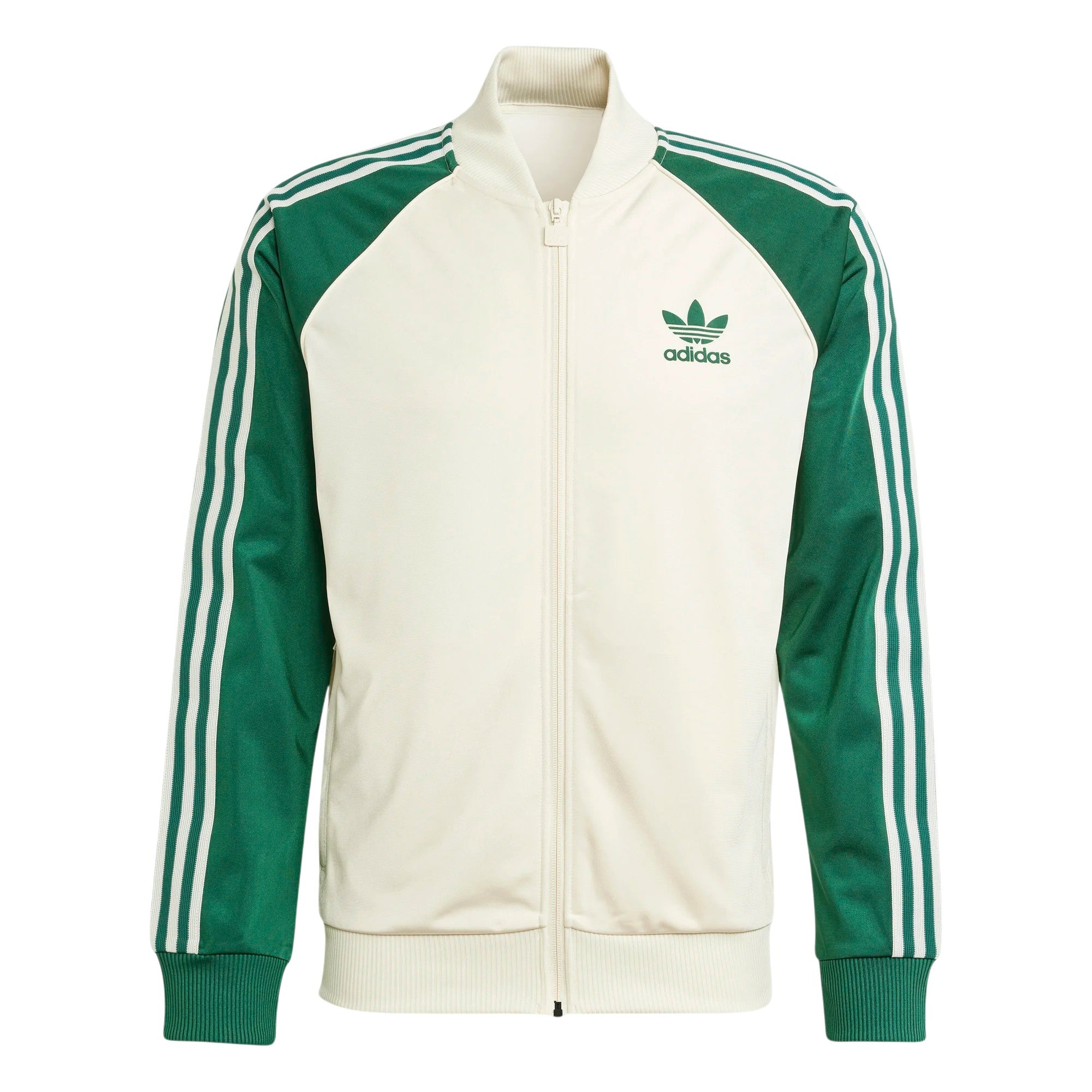 adidas Originals Men's SST Superstar Track Top - Wonder White / Collegiate Green