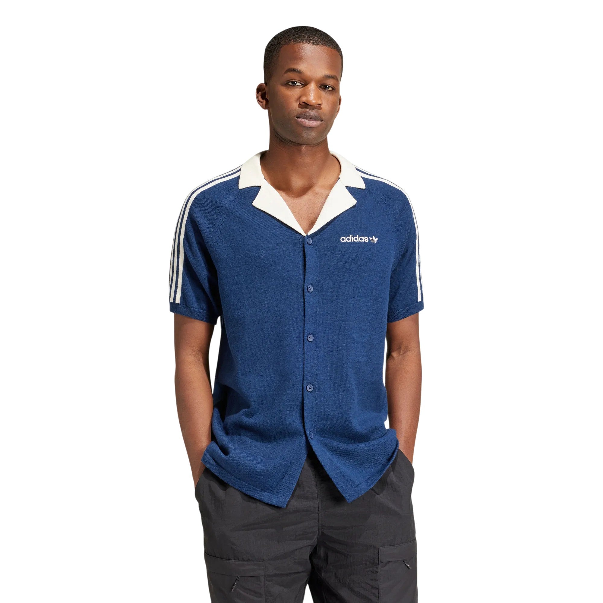 adidas Originals Men's Premium Knitted T-Shirt - Night Indigo