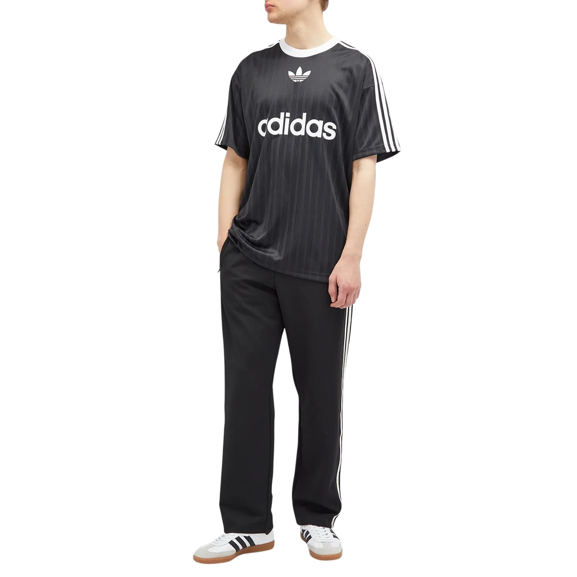 adidas Originals Adicolor Polyester Retro Football Jersey - Black