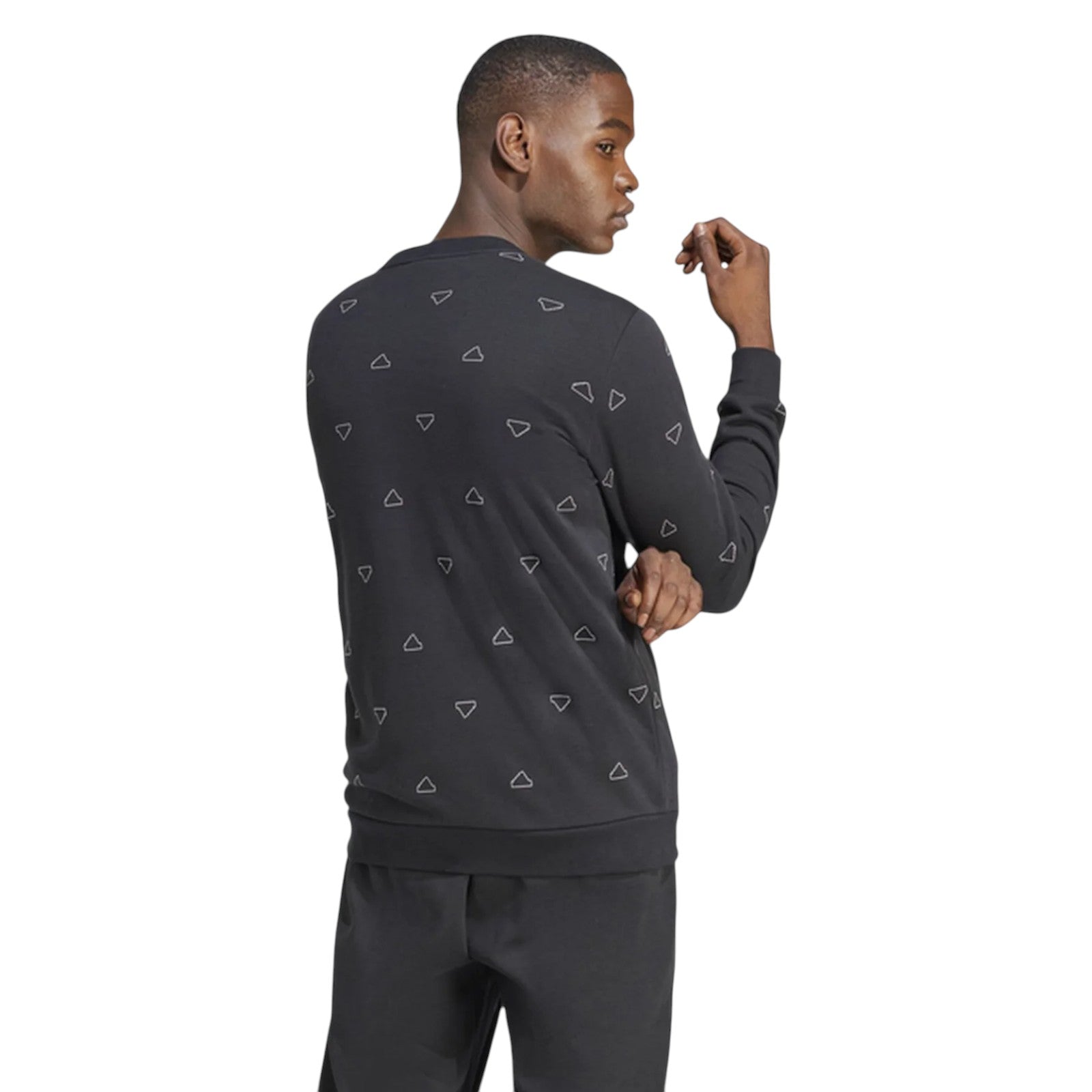 adidas Men's Monogram Graphic Crew Sweatshirt - Black