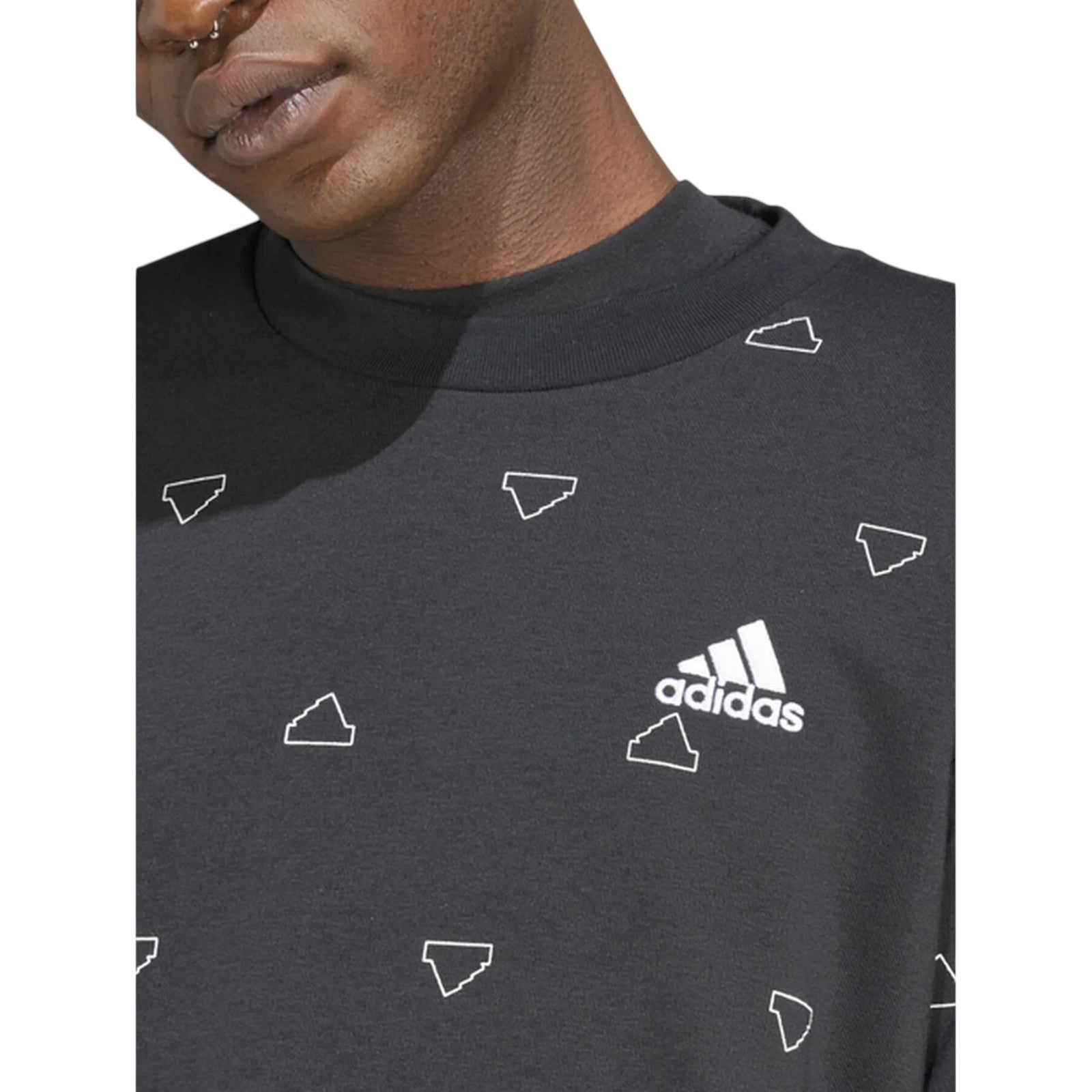 adidas Men's Monogram Graphic Crew Sweatshirt - Black