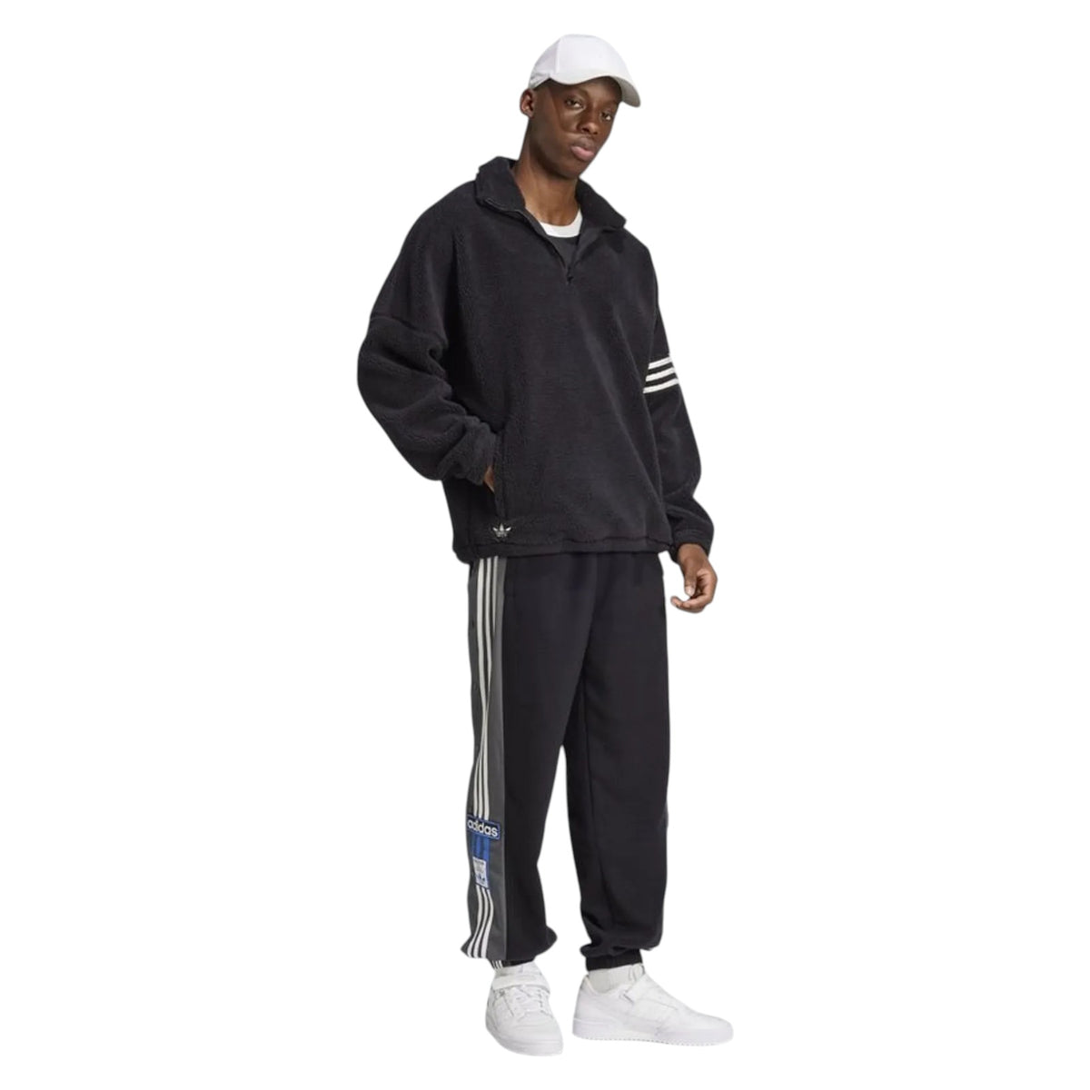 adidas Originals Men's Neuclassics Polar Fleece 1/2 Zip Sweatshirt - Black