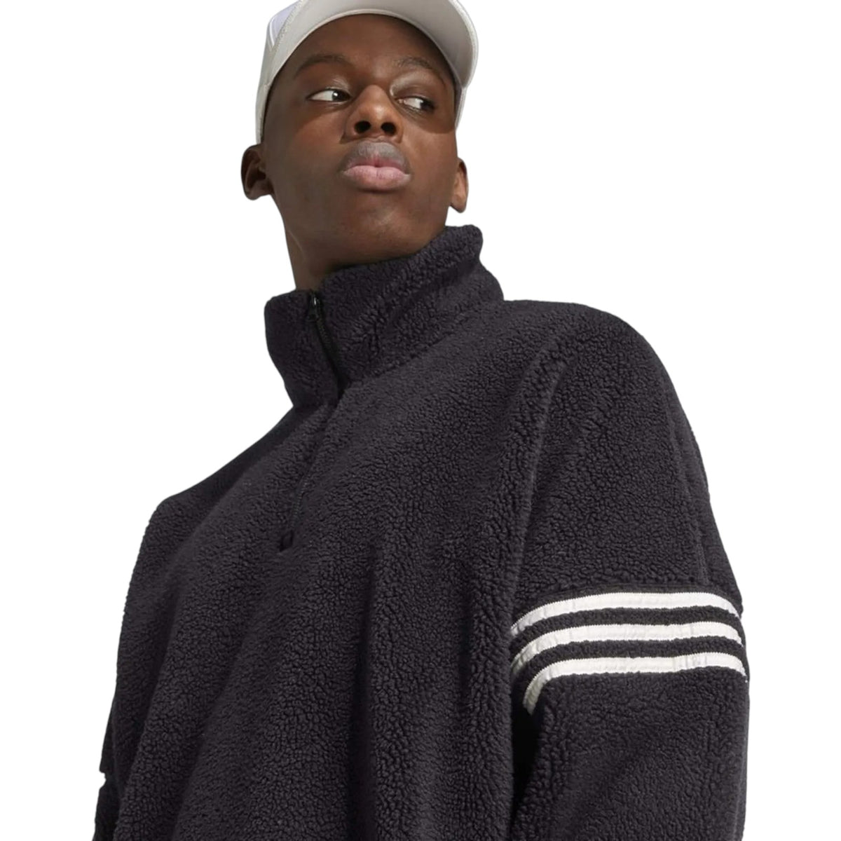 adidas Originals Men's Neuclassics Polar Fleece 1/2 Zip Sweatshirt - Black