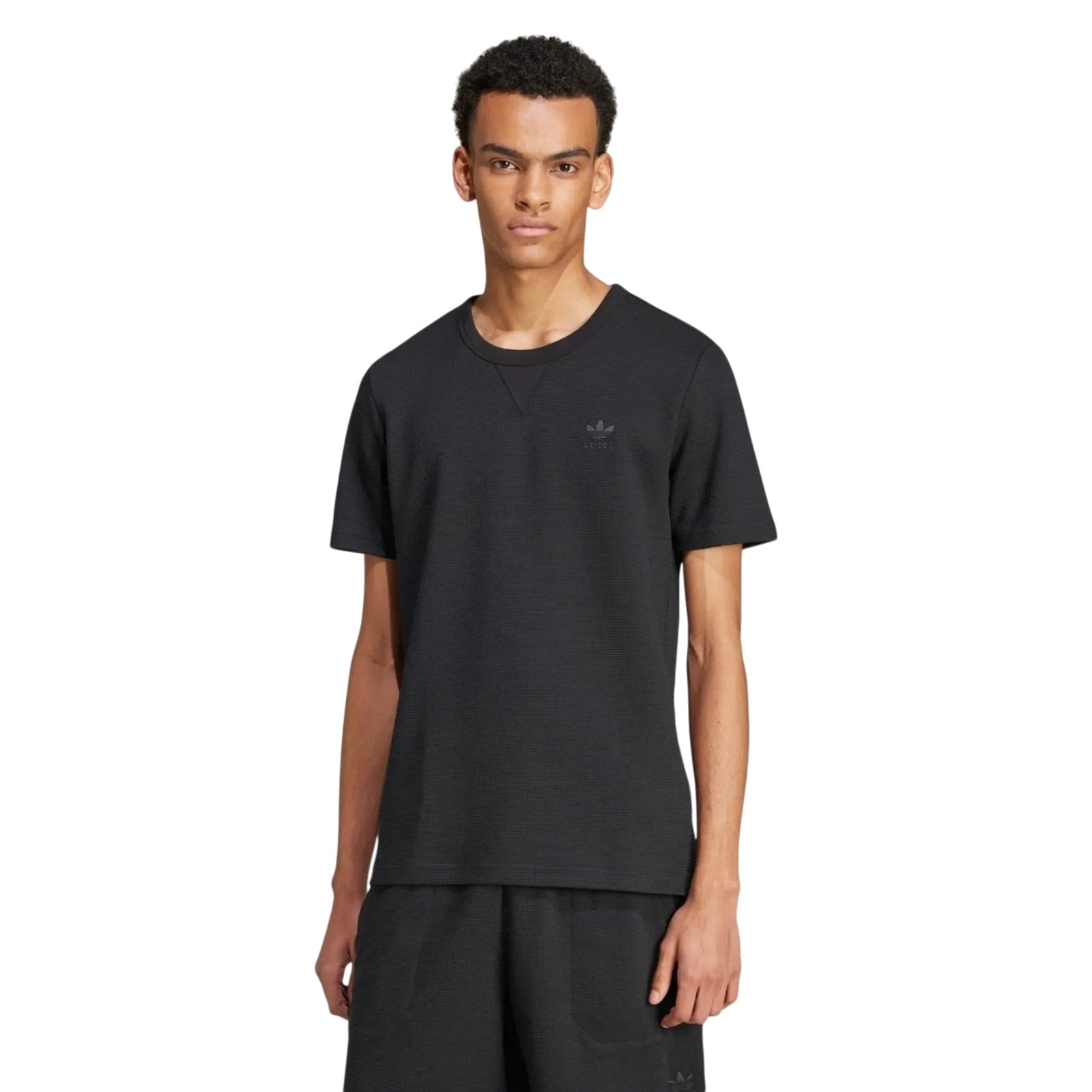 adidas Originals Trefoil Essentials Waffle T-Shirt - Black