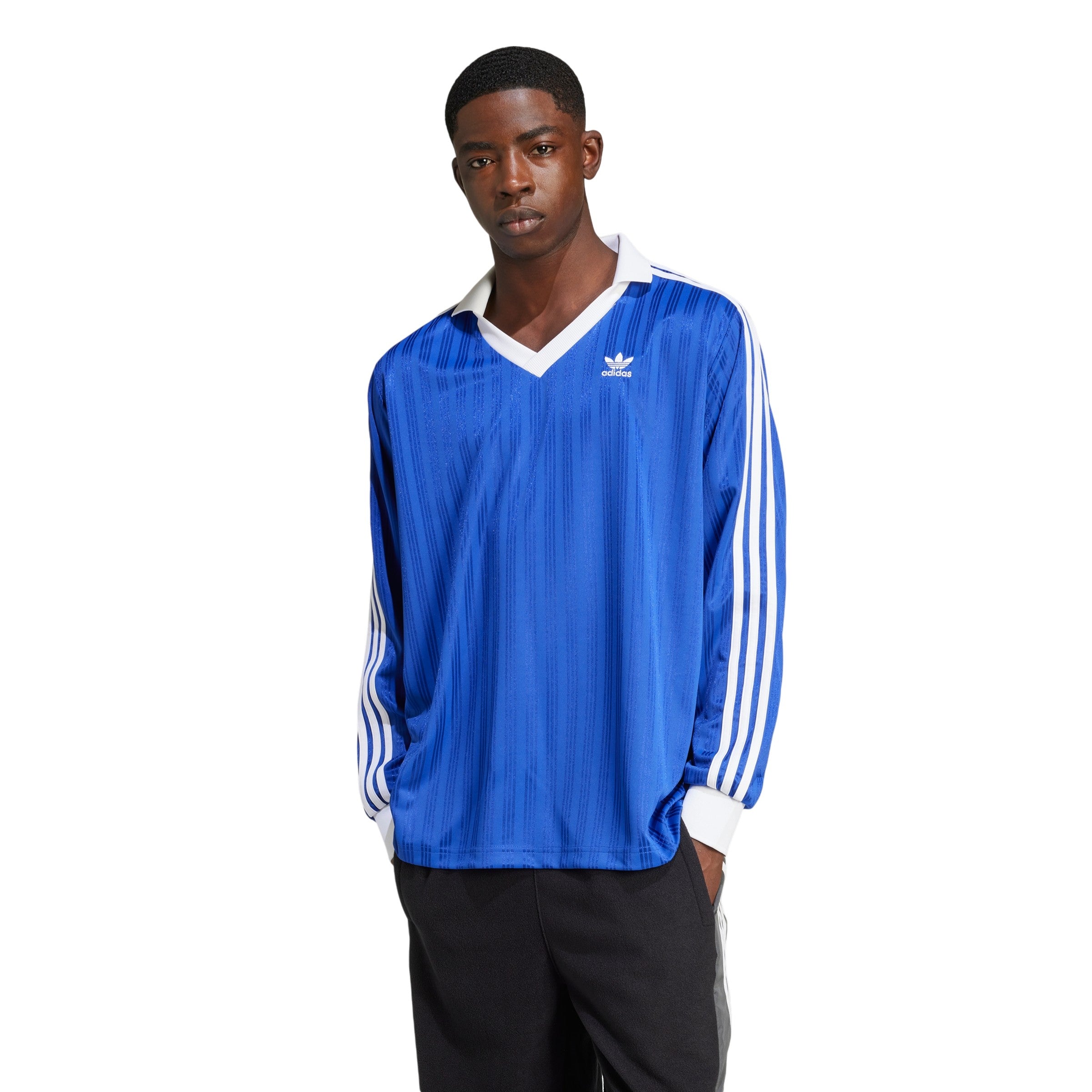 adidas Originals Adicolor Piqué Soccer Long Sleeve Tee - Semi Lucid Blue