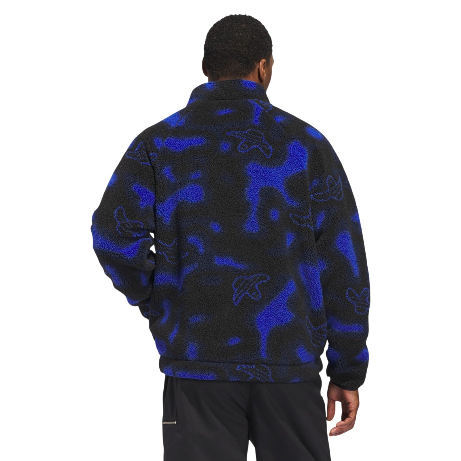 adidas Originals Men's Shmoofoil Fleece Skateboarding Jacket - Royal Blue / Black