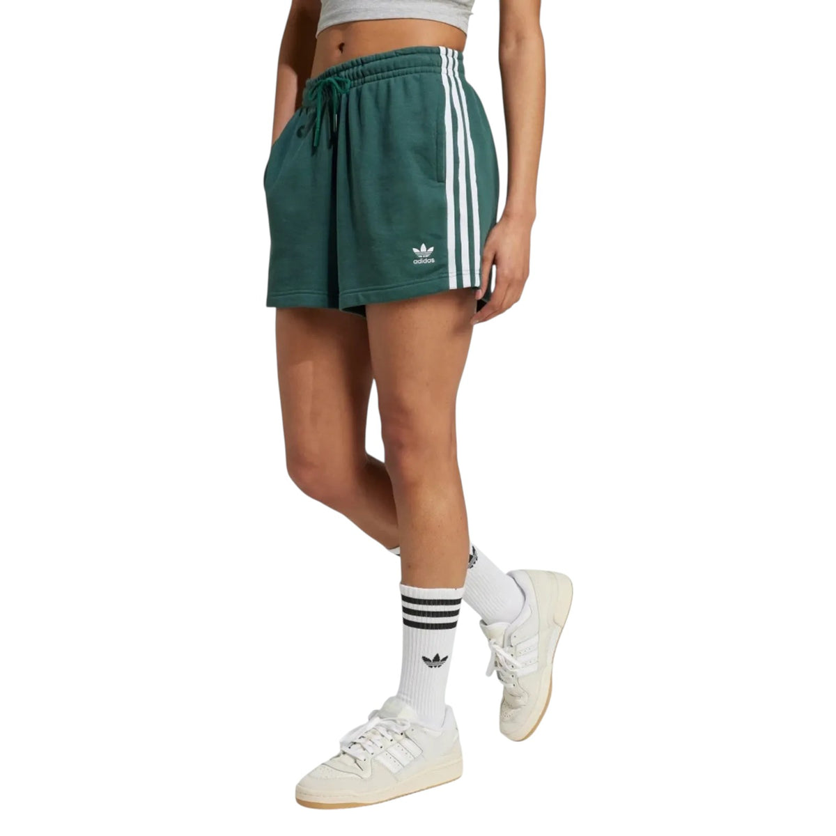 adidas Originals Women's 3-Stripes French Terry Shorts - Green