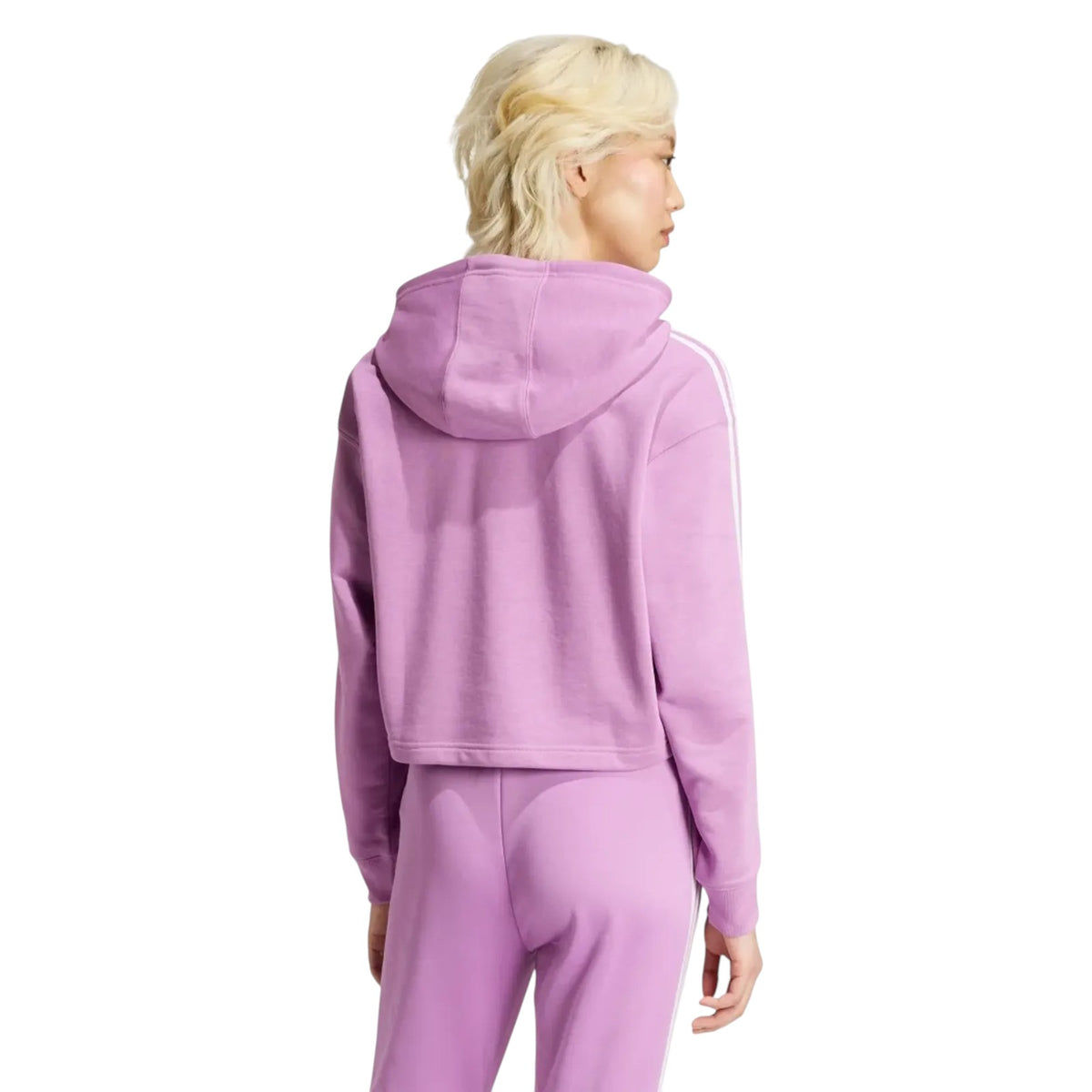 adidas Originals Women's Adicolor 3-Stripes Short Hoodie - Purple