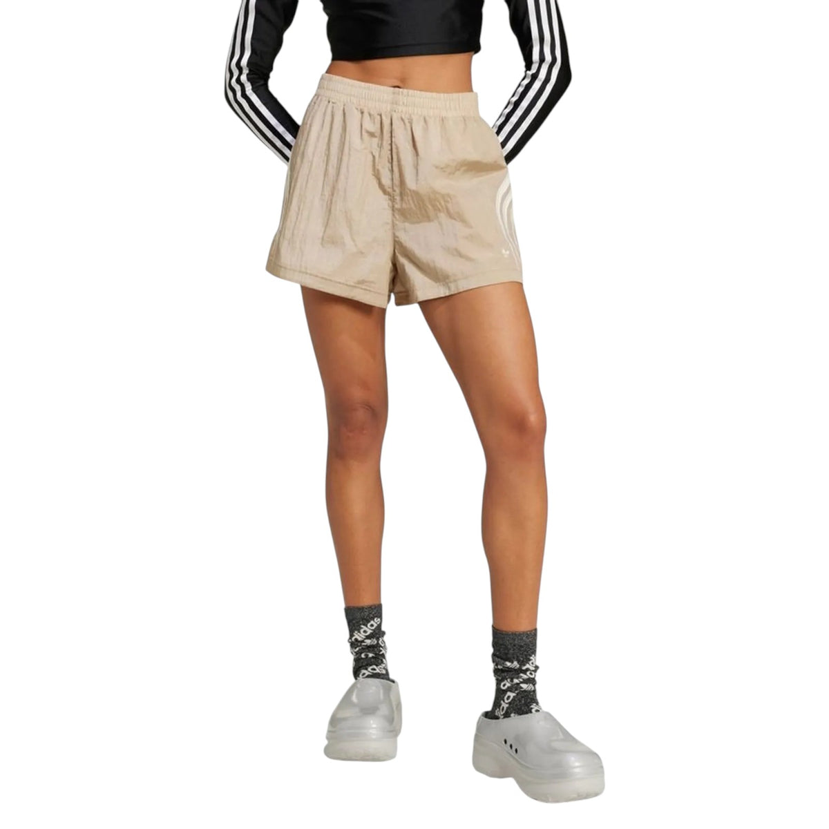 adidas Originals Atlanta Cut Line Nylon Shorts - Beige