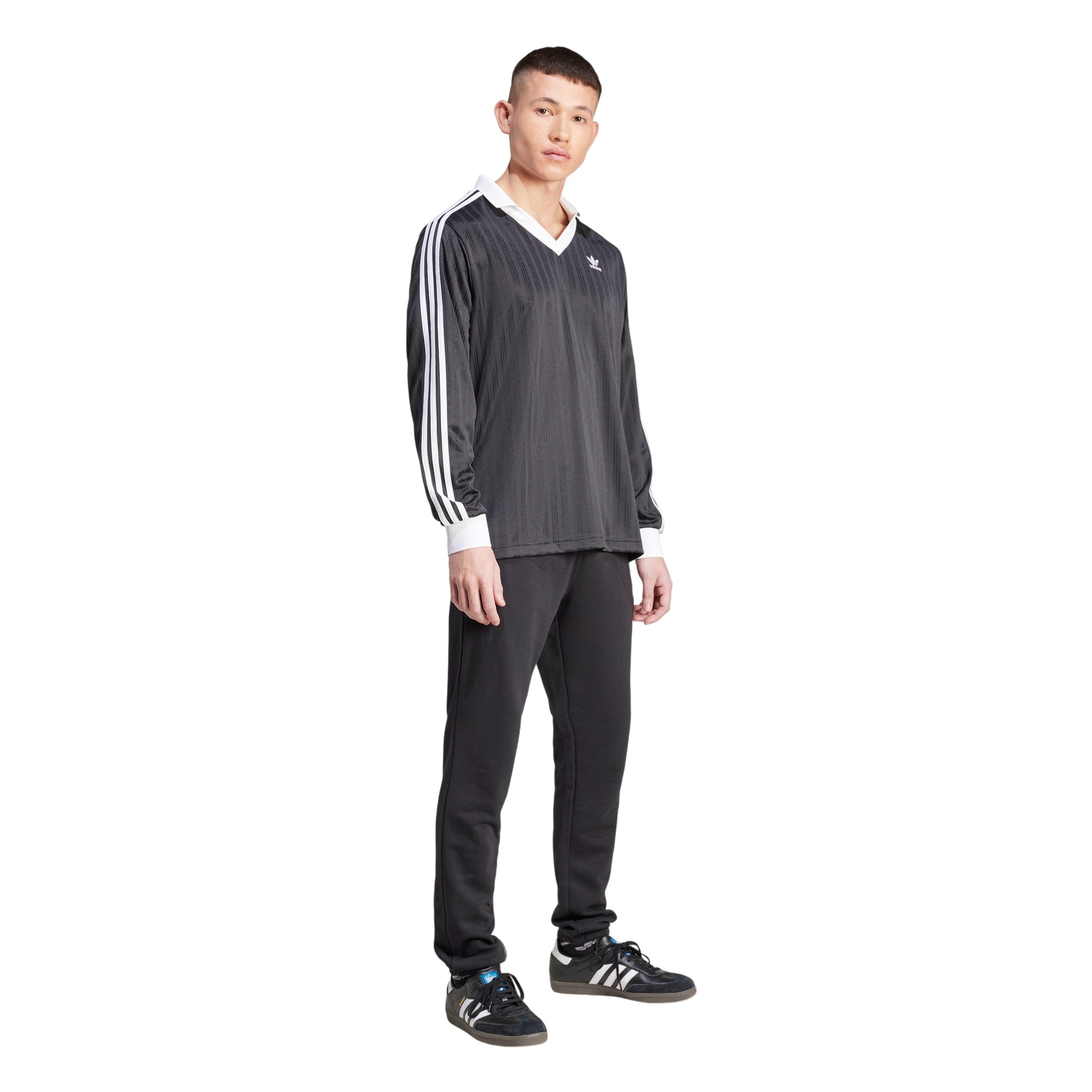 adidas Originals Adicolor Piqué Soccer Long Sleeve Tee - Black