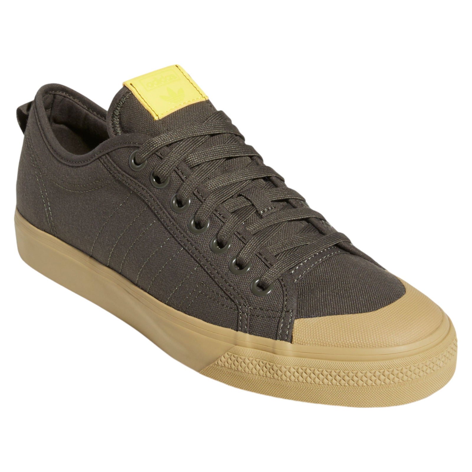 adidas Originals Nizza Skateboarding Shoes - Shadow Olive / Impact Yellow - ViaductClothing -  -  