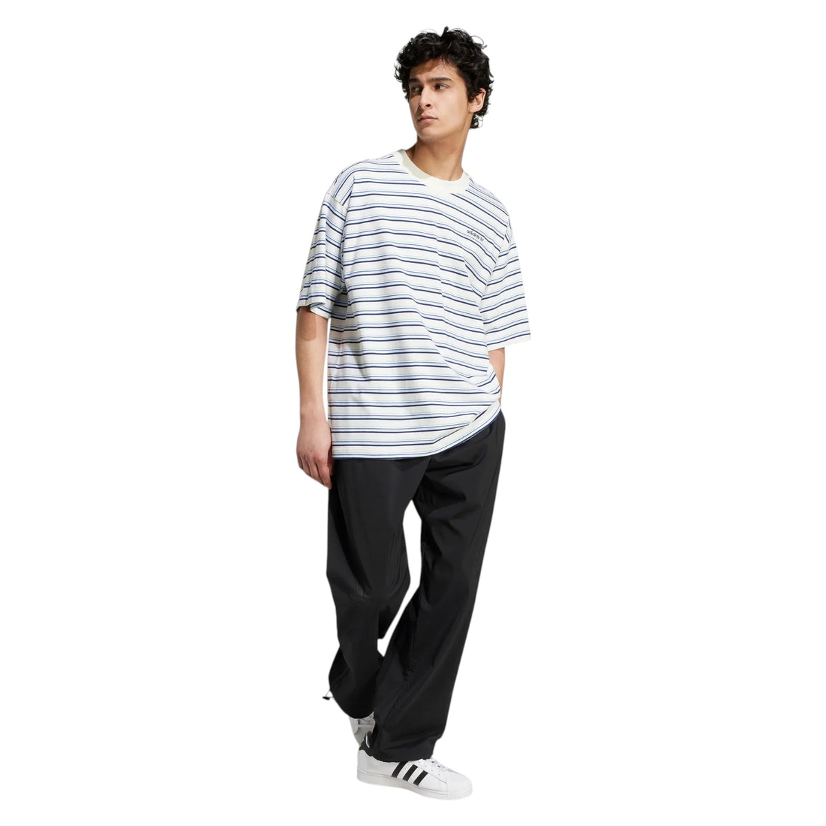 adidas Originals '80s Loose Striped Tee - White