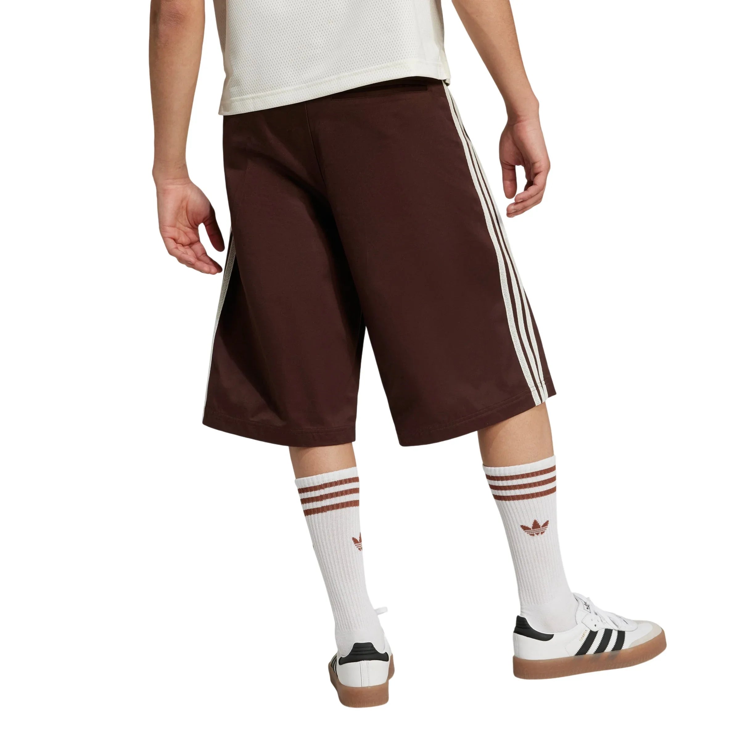 adidas Originals 80s Loose Buttoned 3-Stripes 11-Inch Bermuda Shorts - Shadow Brown - ViaductClothing