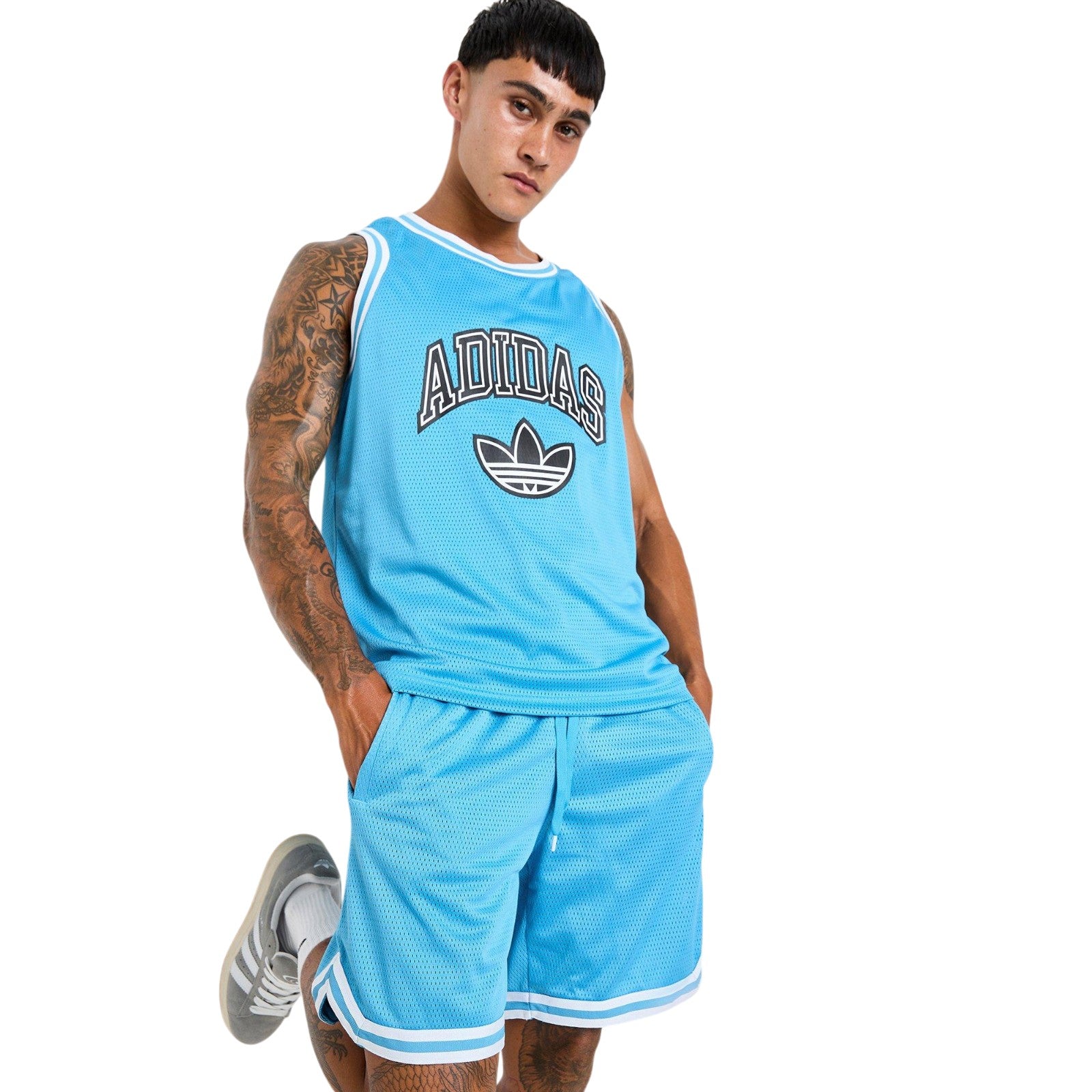 adidas Originals Men's Arch Basketball Tank Top - Blue