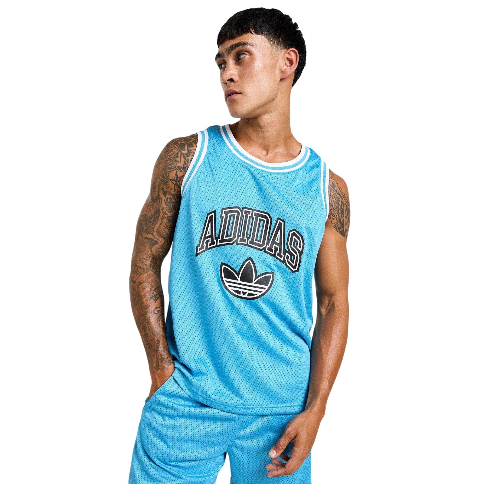 adidas Originals Men's Arch Basketball Tank Top - Blue